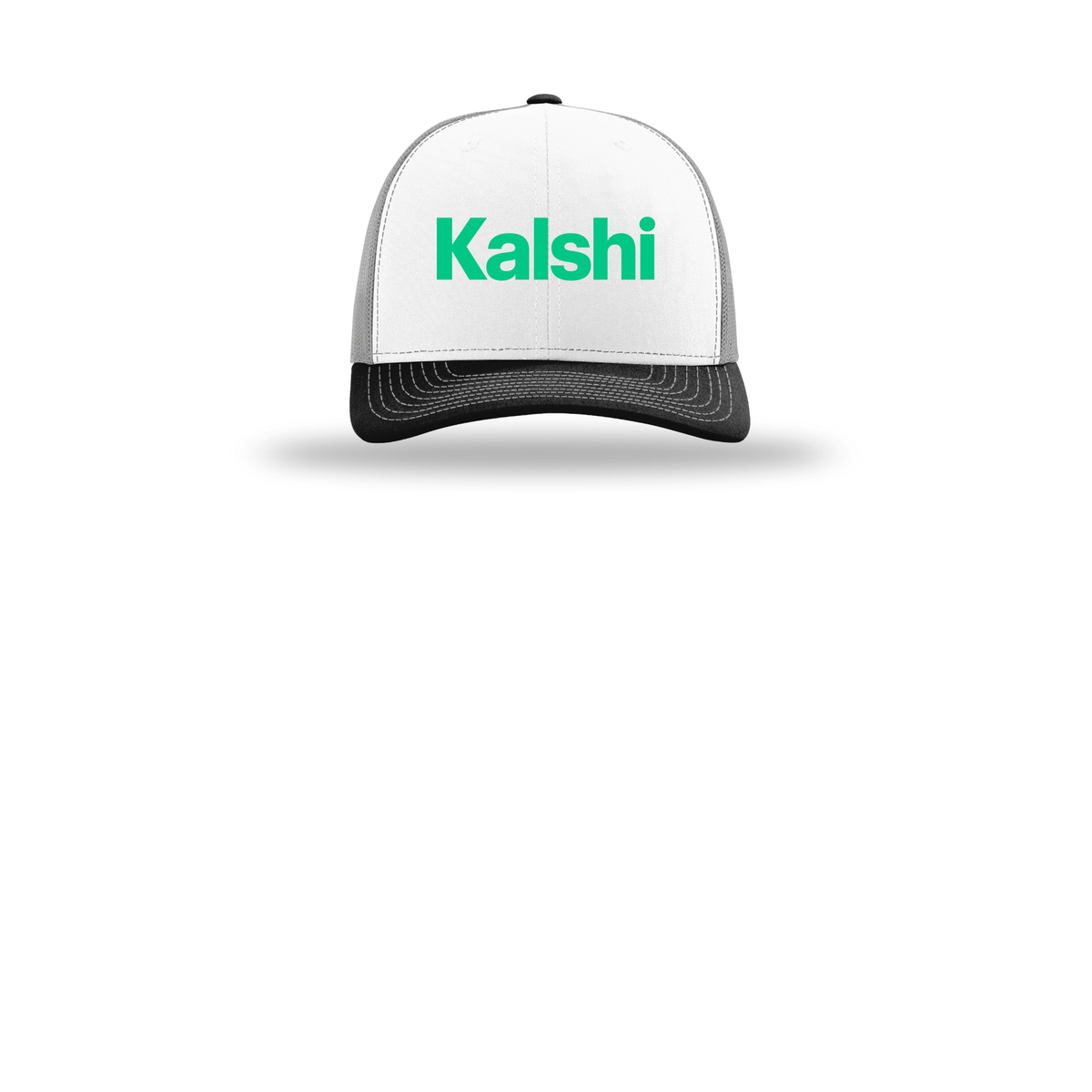 kalshi-richardson-trucker-cap-embroidery-capfront-R112-whitealuminumblack-flat-front