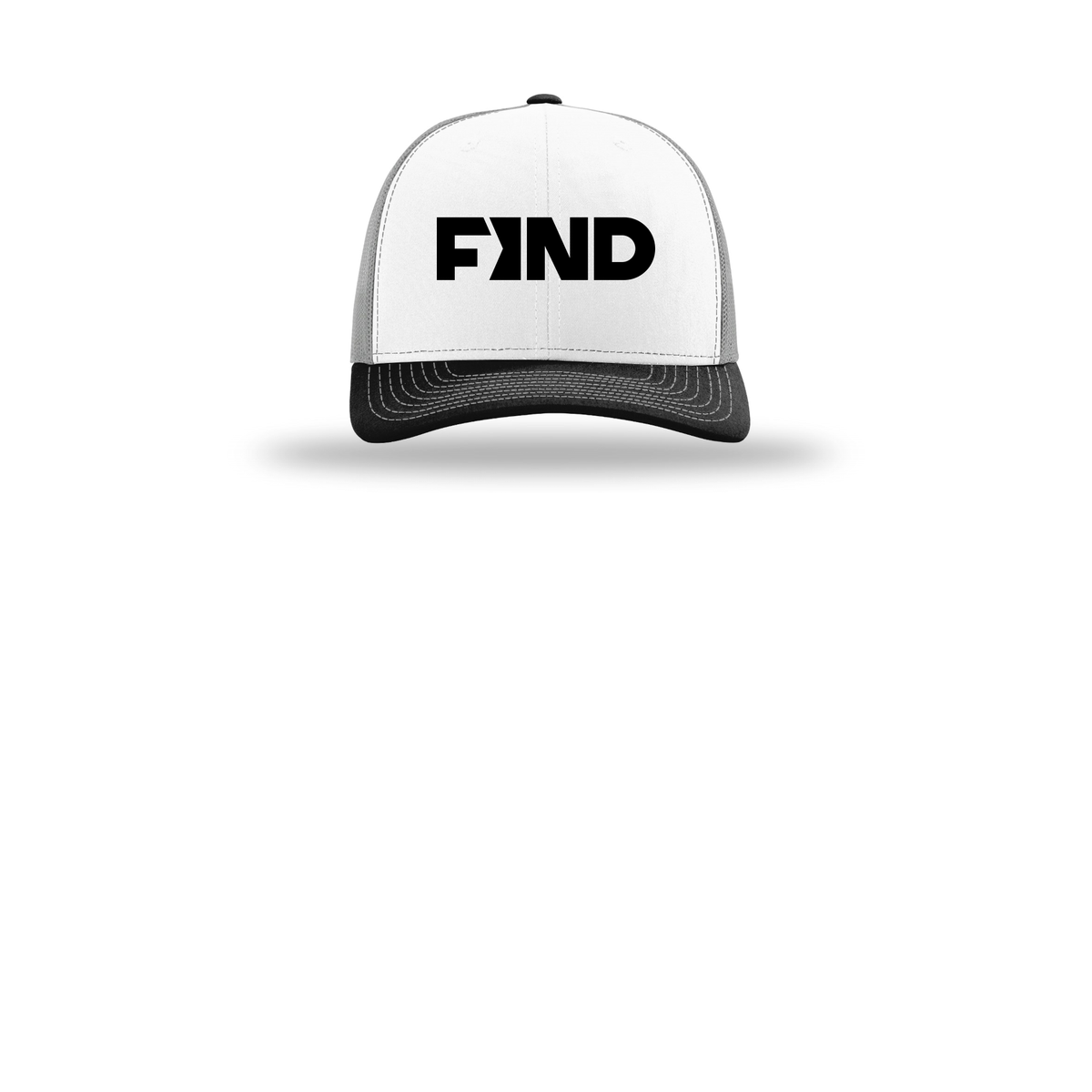 findrealestate-richardson-trucker-cap-embroidery-capfront-R112-whitealuminumblack-flat-front
