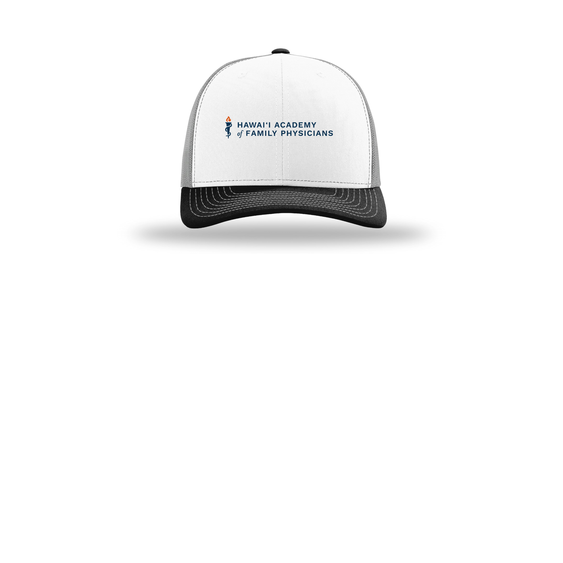 hafp-richardson-trucker-cap-embroidery-capfront-R112-whitealuminumblack-flat-front