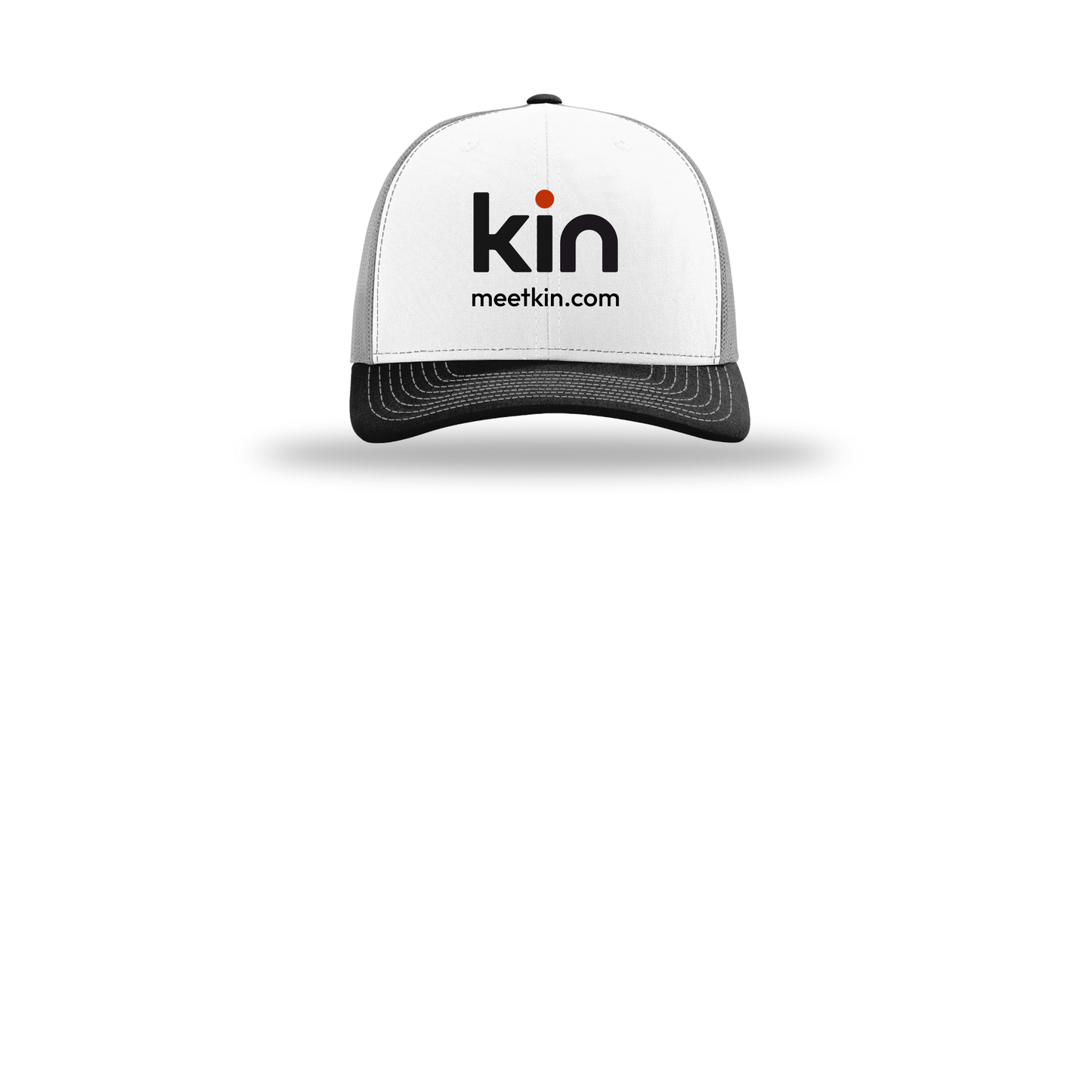 kin-richardson-trucker-cap-embroidery-capfront-R112-whitealuminumblack-flat-front