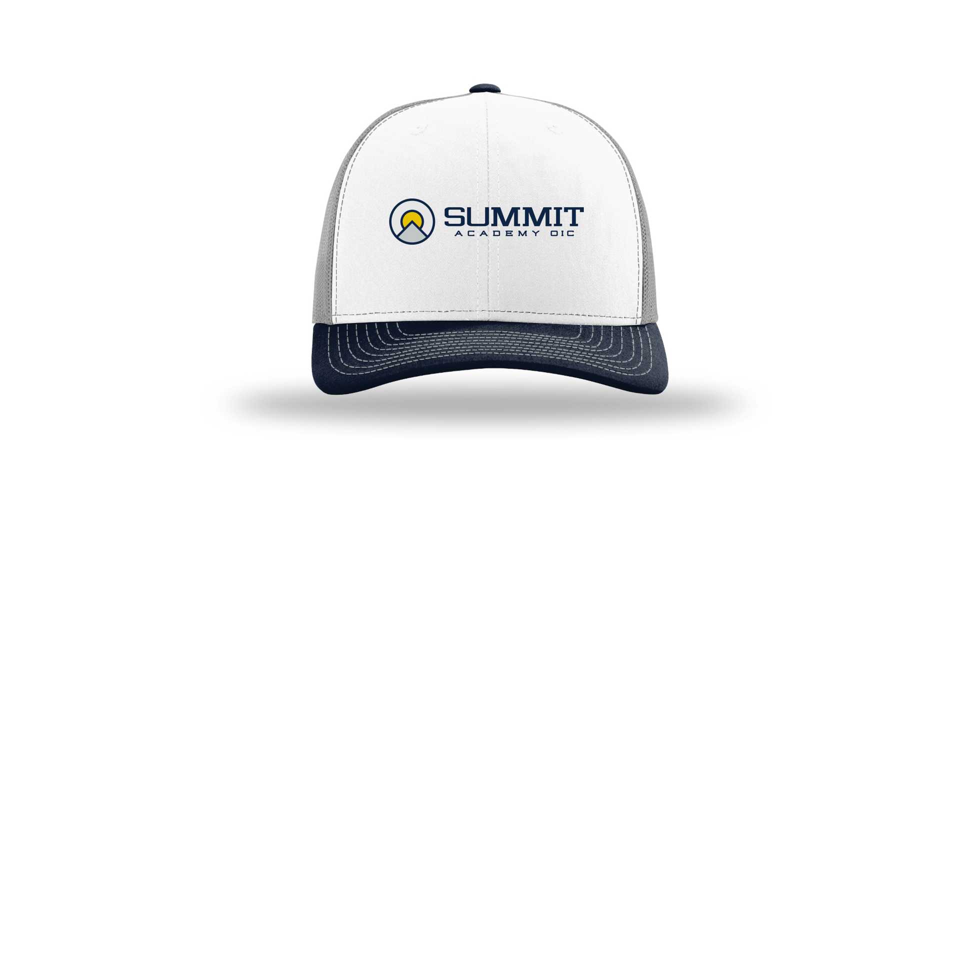 saoic-richardson-trucker-cap-embroidery-capfront-R112-whitealuminumnavy-flat-front