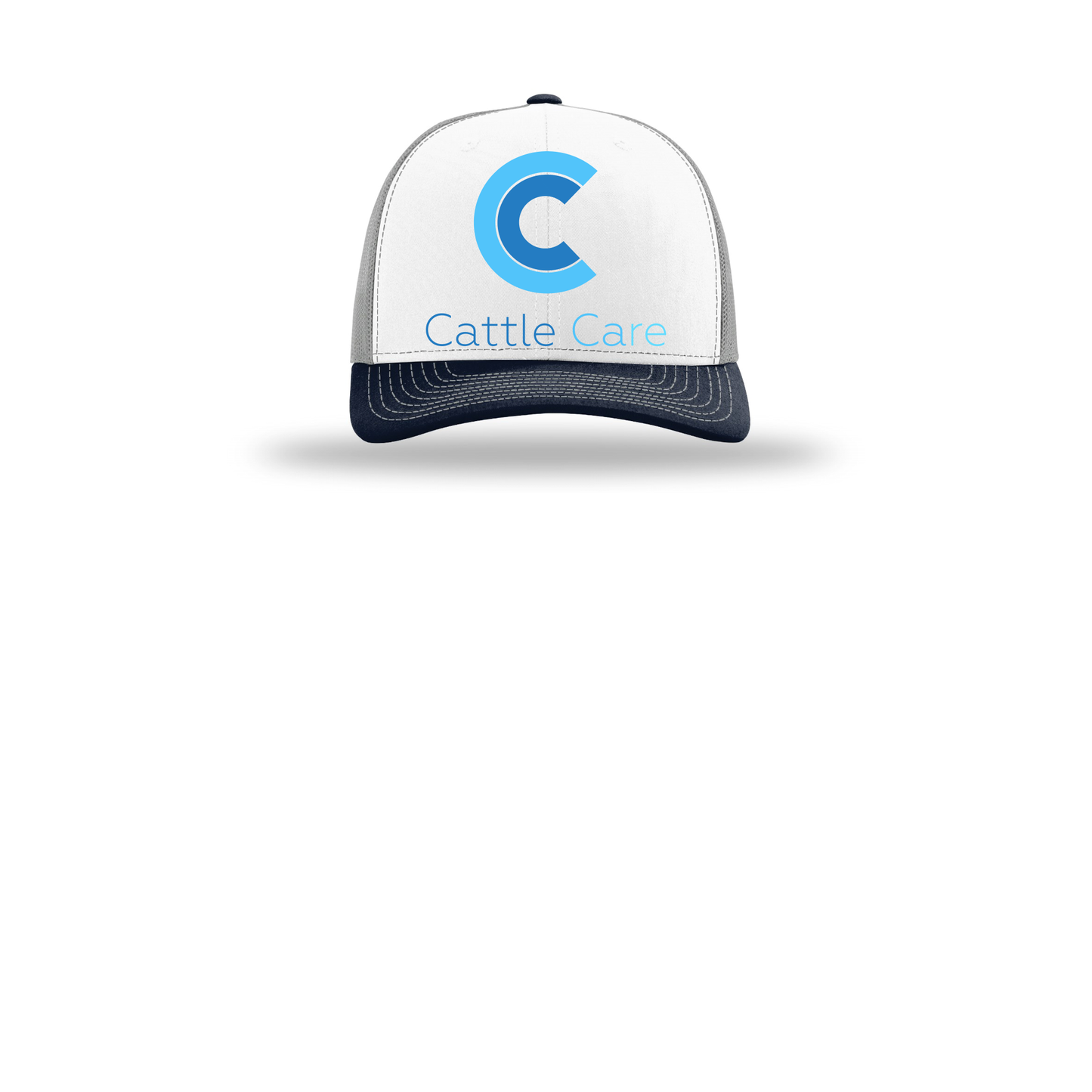 cattle-care-richardson-trucker-cap-embroidery-capfront-R112-whitealuminumnavy-flat-front
