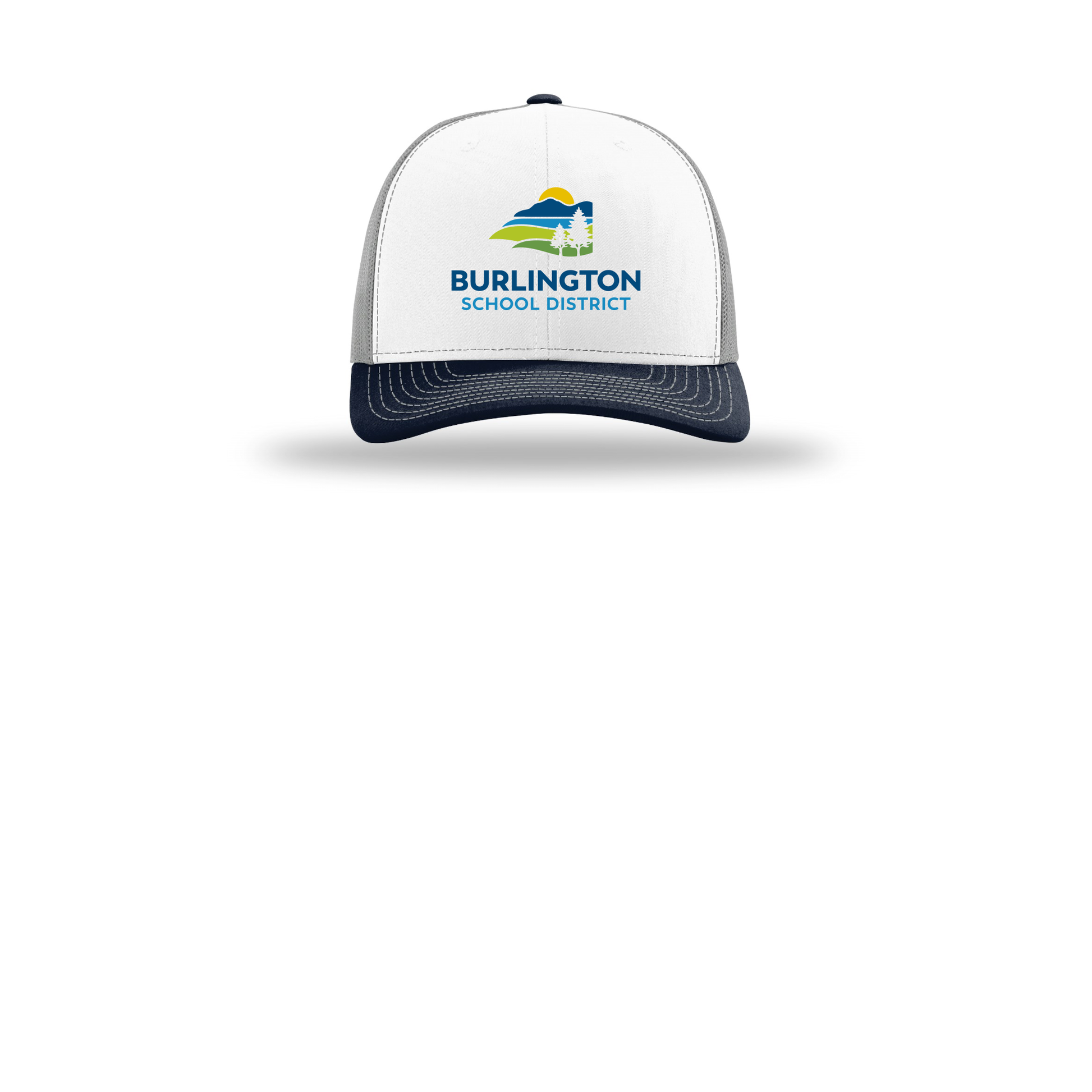 bsdvt-richardson-trucker-cap-embroidery-capfront-R112-whitealuminumnavy-flat-front