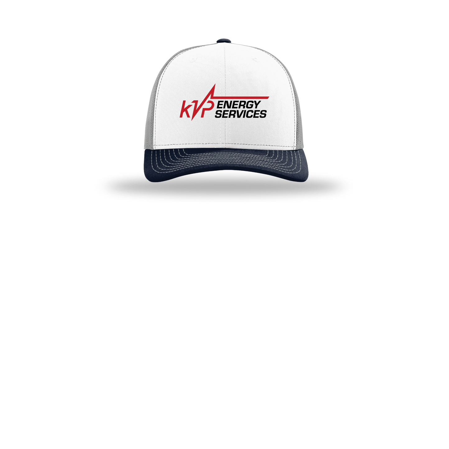 kvpenergy-richardson-trucker-cap-embroidery-capfront-R112-whitealuminumnavy-flat-front