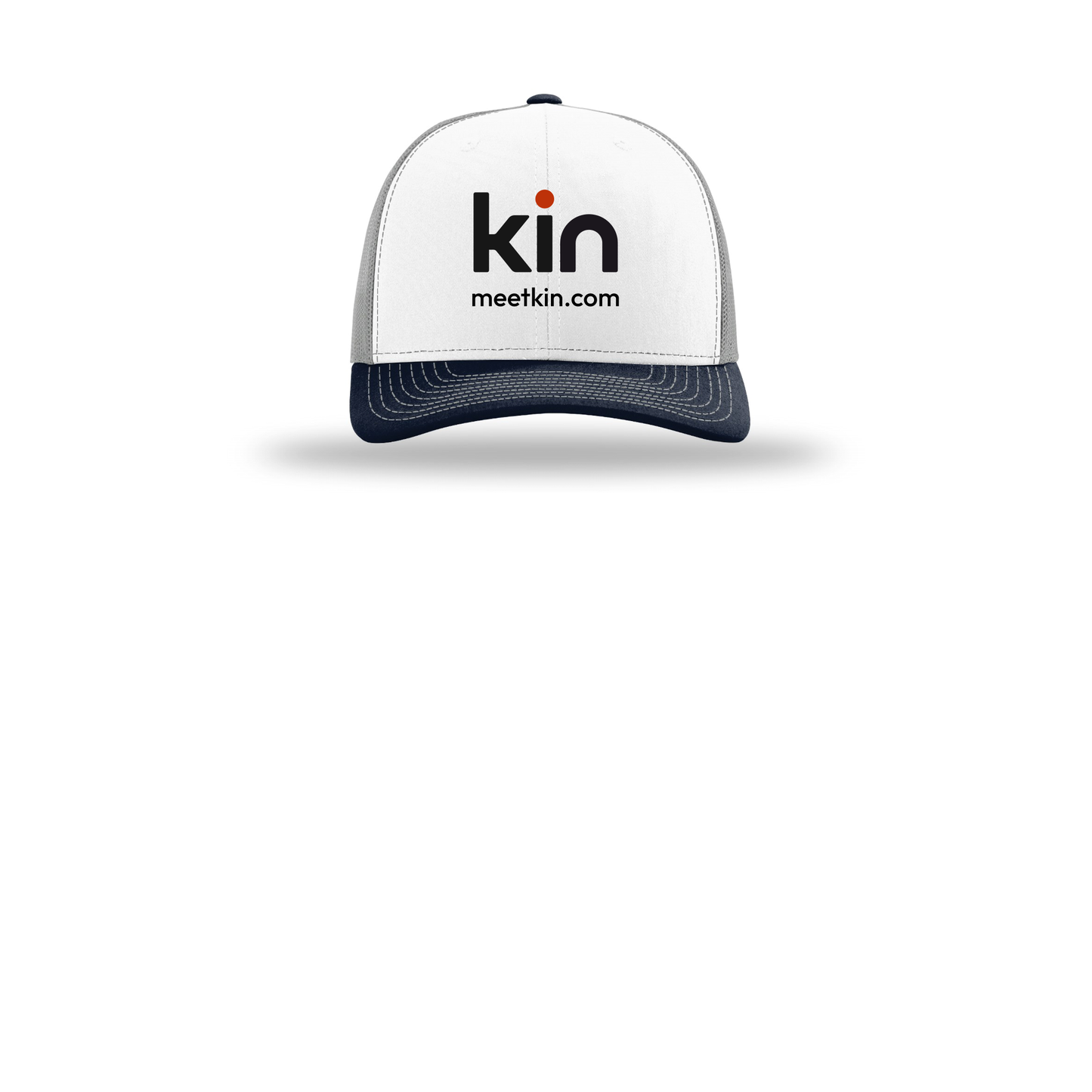 kin-richardson-trucker-cap-embroidery-capfront-R112-whitealuminumnavy-flat-front