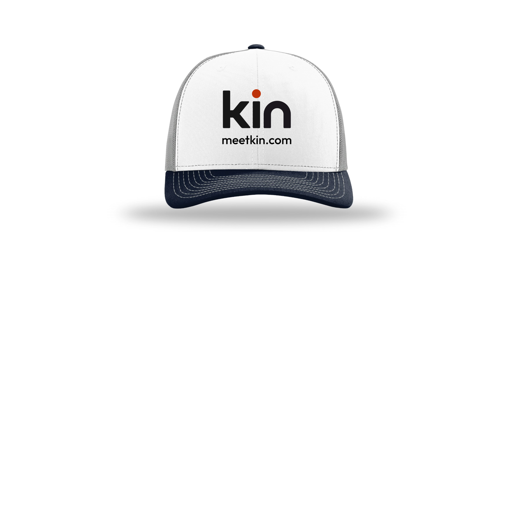 kin-richardson-trucker-cap-embroidery-capfront-R112-whitealuminumnavy-flat-front