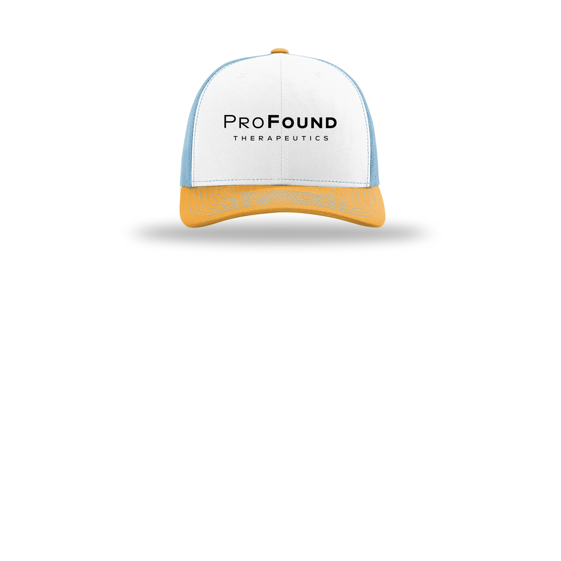 profoundtx-richardson-trucker-cap-embroidery-capfront-R112-whitecolumbiablueyellow-flat-front