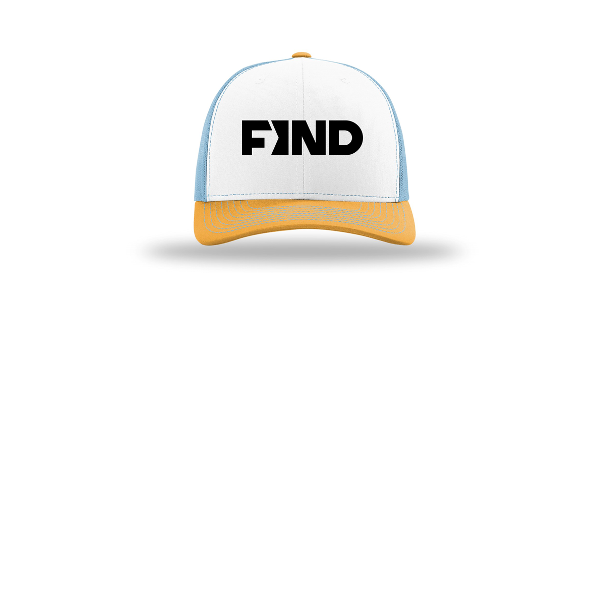 findrealestate-richardson-trucker-cap-embroidery-capfront-R112-whitecolumbiablueyellow-flat-front