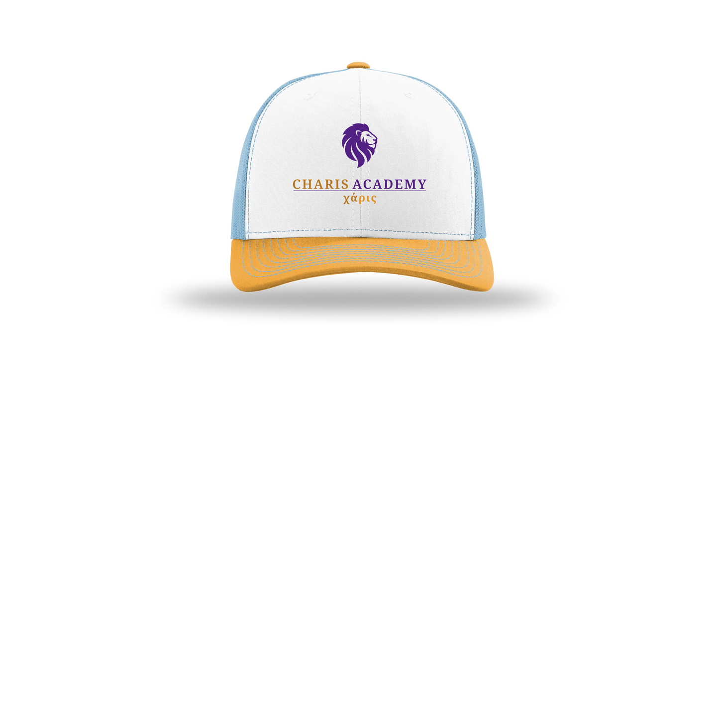cahazleton-richardson-trucker-cap-embroidery-capfront-R112-whitecolumbiablueyellow-flat-front