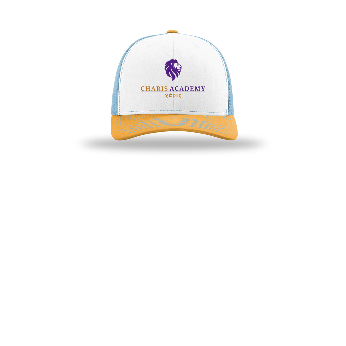 cahazleton-richardson-trucker-cap-embroidery-capfront-R112-whitecolumbiablueyellow-flat-front