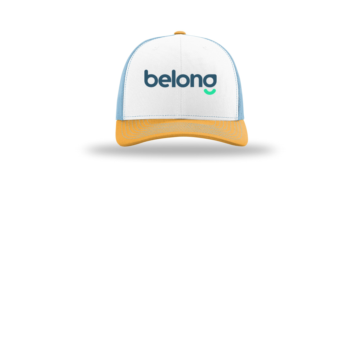 belonghome-richardson-trucker-cap-embroidery-capfront-R112-whitecolumbiablueyellow-flat-front