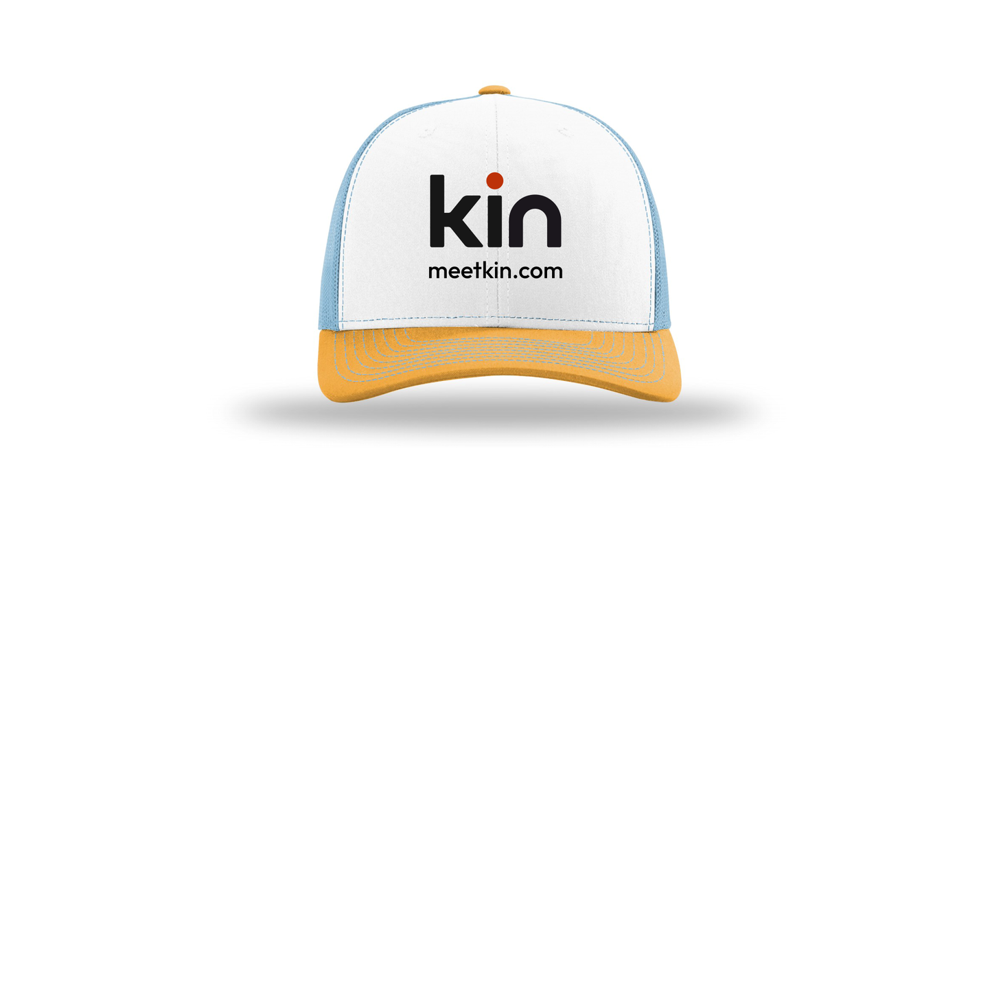 kin-richardson-trucker-cap-embroidery-capfront-R112-whitecolumbiablueyellow-flat-front