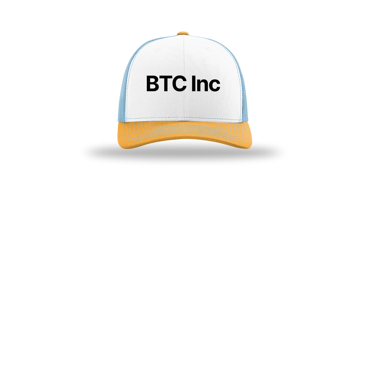 btc-richardson-trucker-cap-embroidery-capfront-R112-whitecolumbiablueyellow-flat-front
