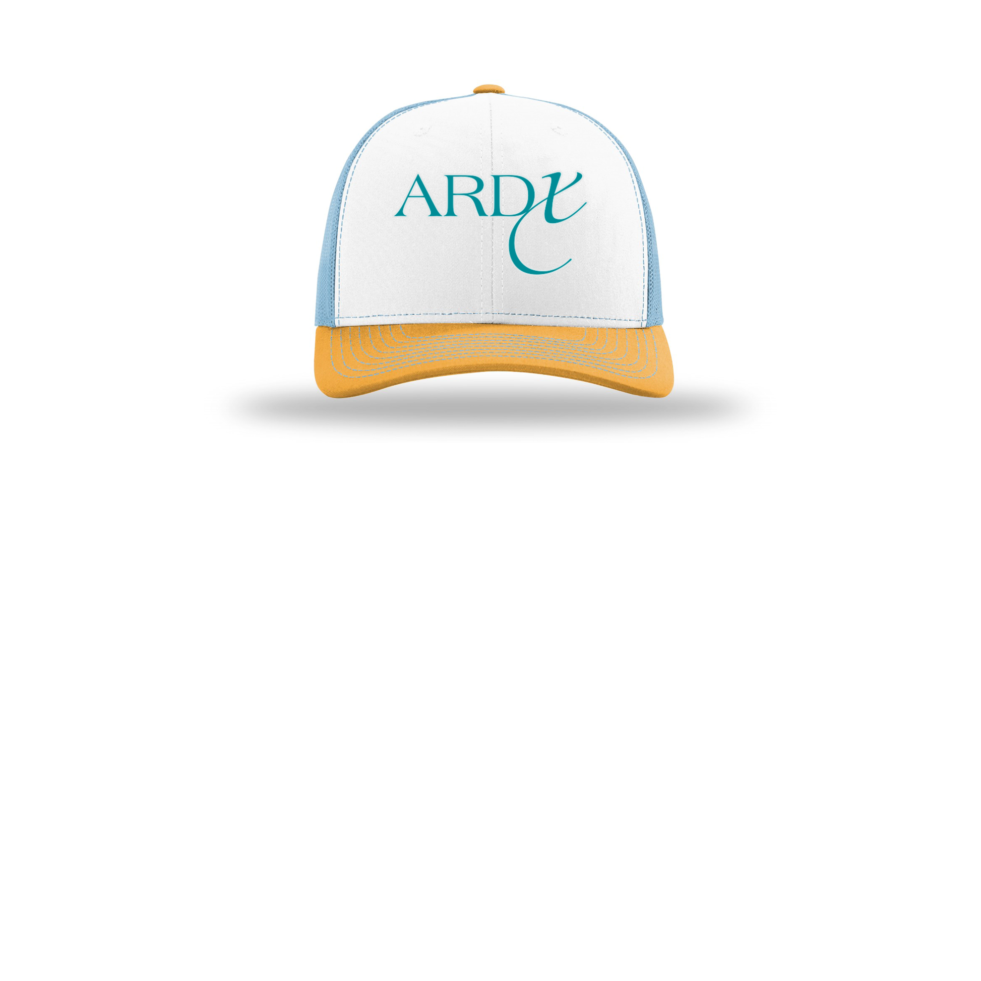ardx-richardson-trucker-cap-embroidery-capfront-R112-whitecolumbiablueyellow-flat-front
