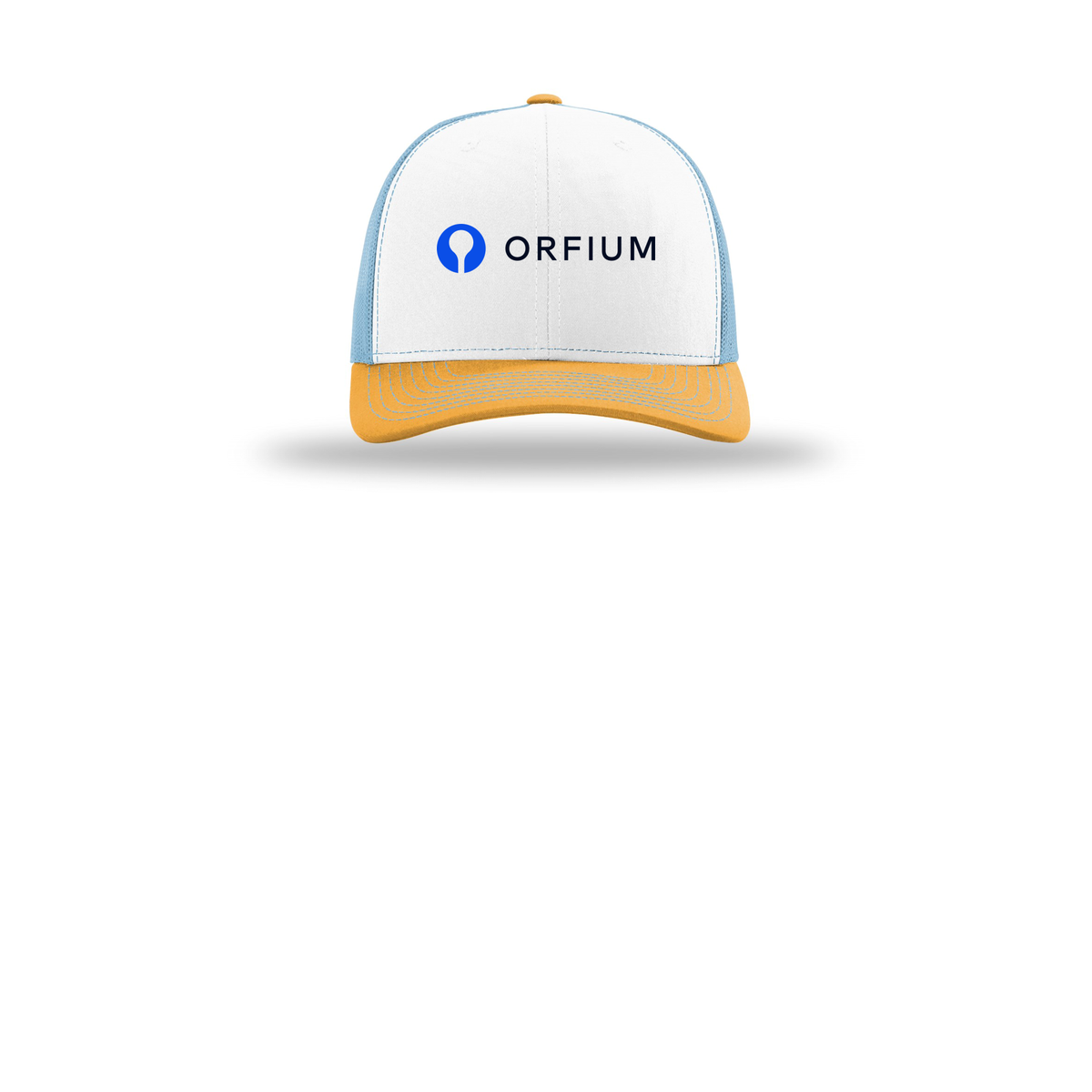 orfium-richardson-trucker-cap-embroidery-capfront-R112-whitecolumbiablueyellow-flat-front