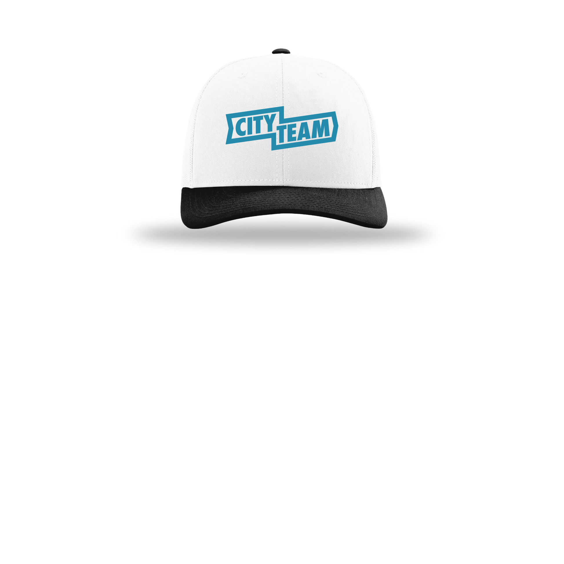 cityteam-richardson-trucker-cap-embroidery-capfront-R112-whitewhiteblack-flat-front