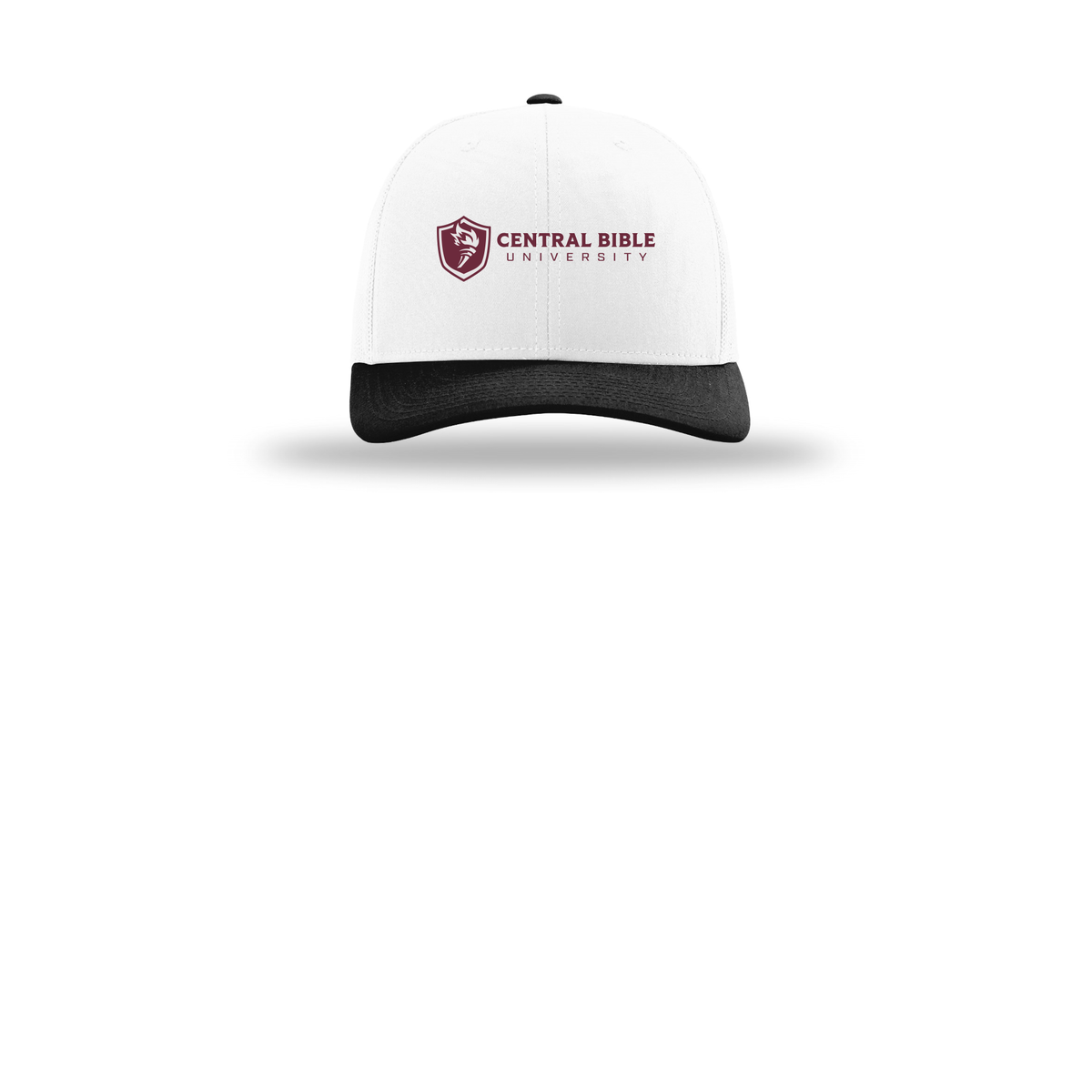 centralbible-richardson-trucker-cap-embroidery-capfront-R112-whitewhiteblack-flat-front