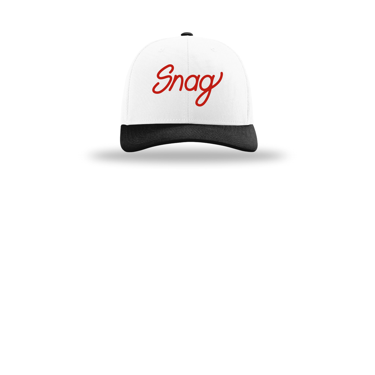 snagdelivery-richardson-trucker-cap-embroidery-capfront-R112-whitewhiteblack-flat-front
