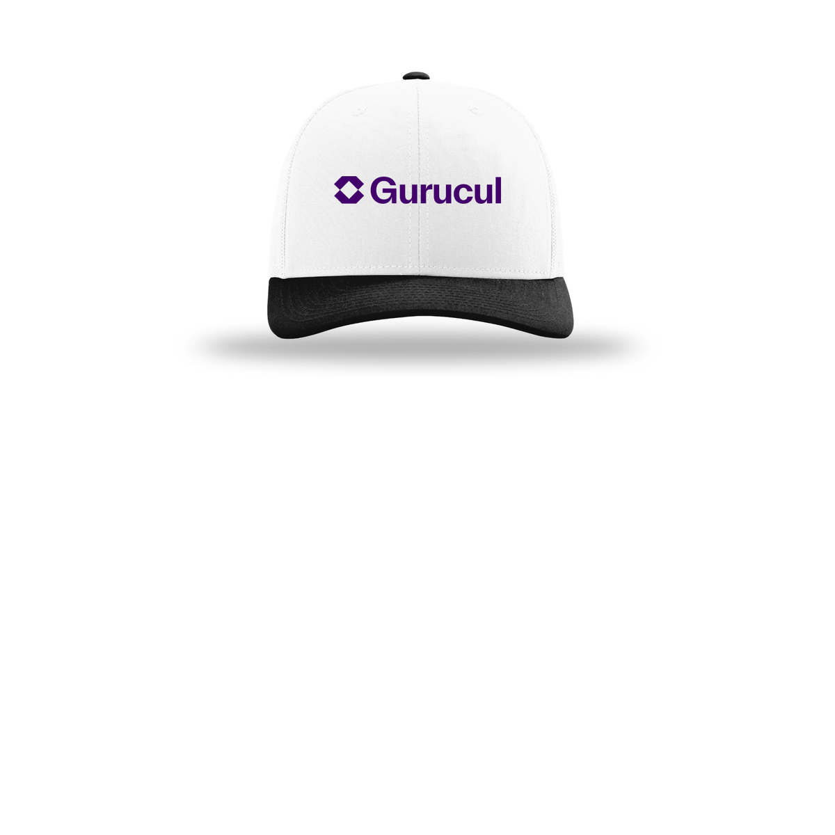 gurucul-richardson-trucker-cap-embroidery-capfront-R112-whitewhiteblack-flat-front