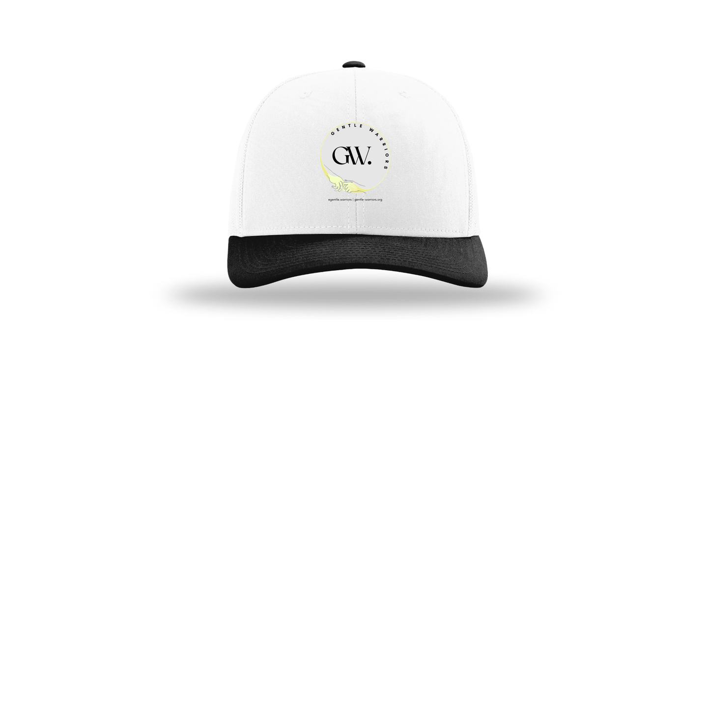 gentle-warriors-richardson-trucker-cap-embroidery-capfront-R112-whitewhiteblack-flat-front