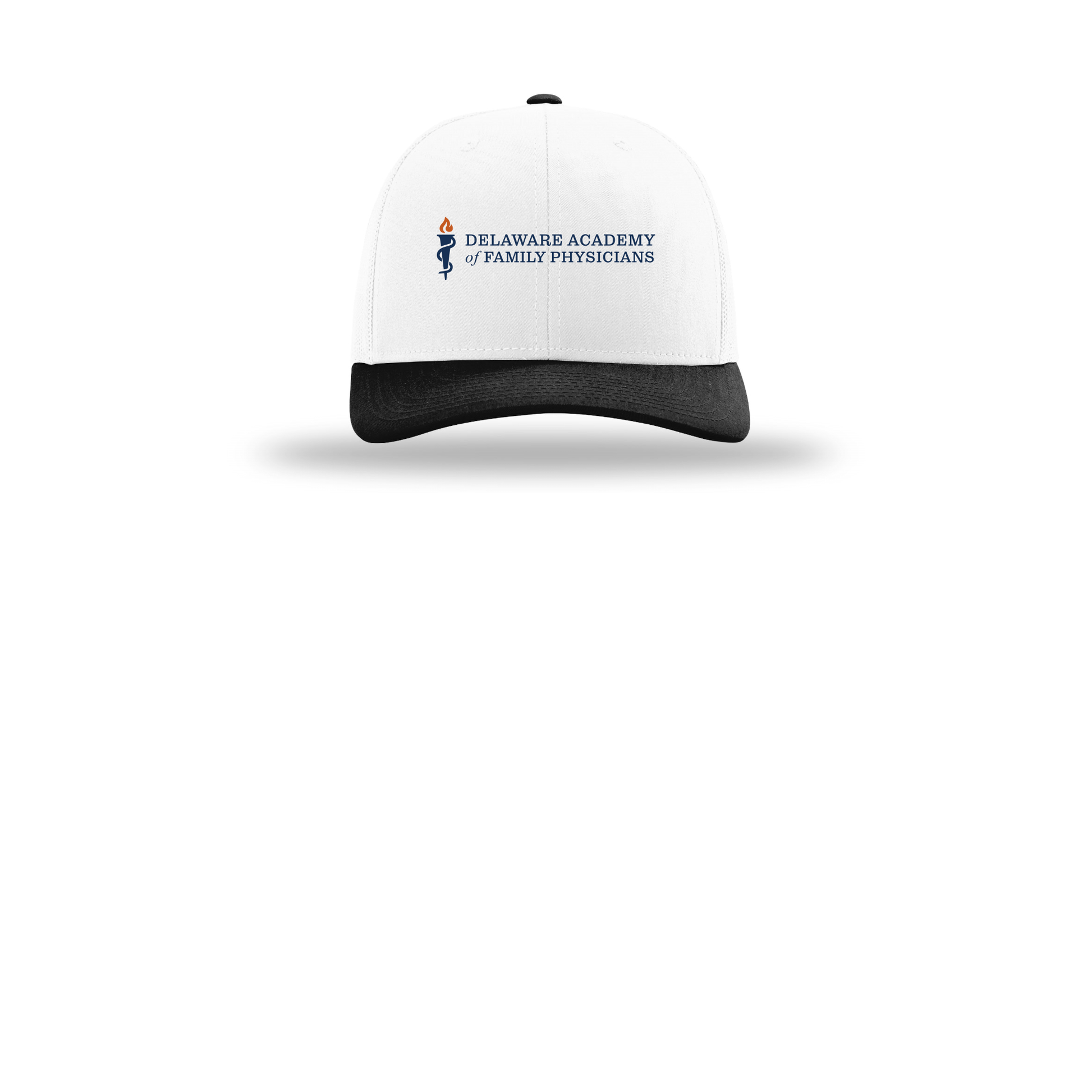 delfamdoc-richardson-trucker-cap-embroidery-capfront-R112-whitewhiteblack-flat-front
