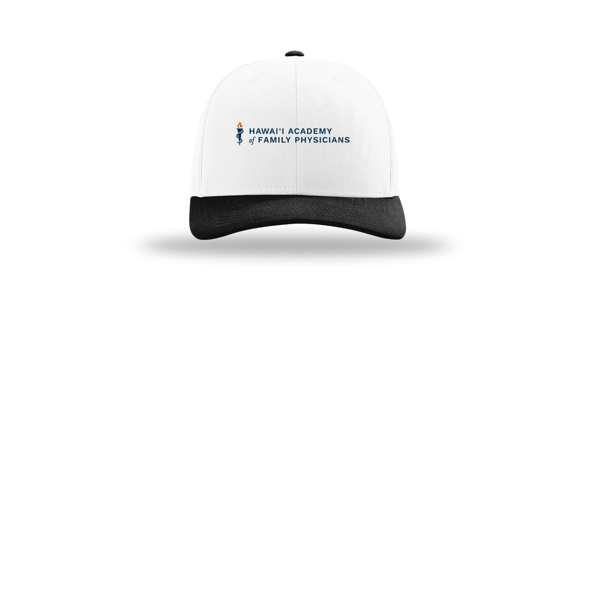 hafp-richardson-trucker-cap-embroidery-capfront-R112-whitewhiteblack-flat-front