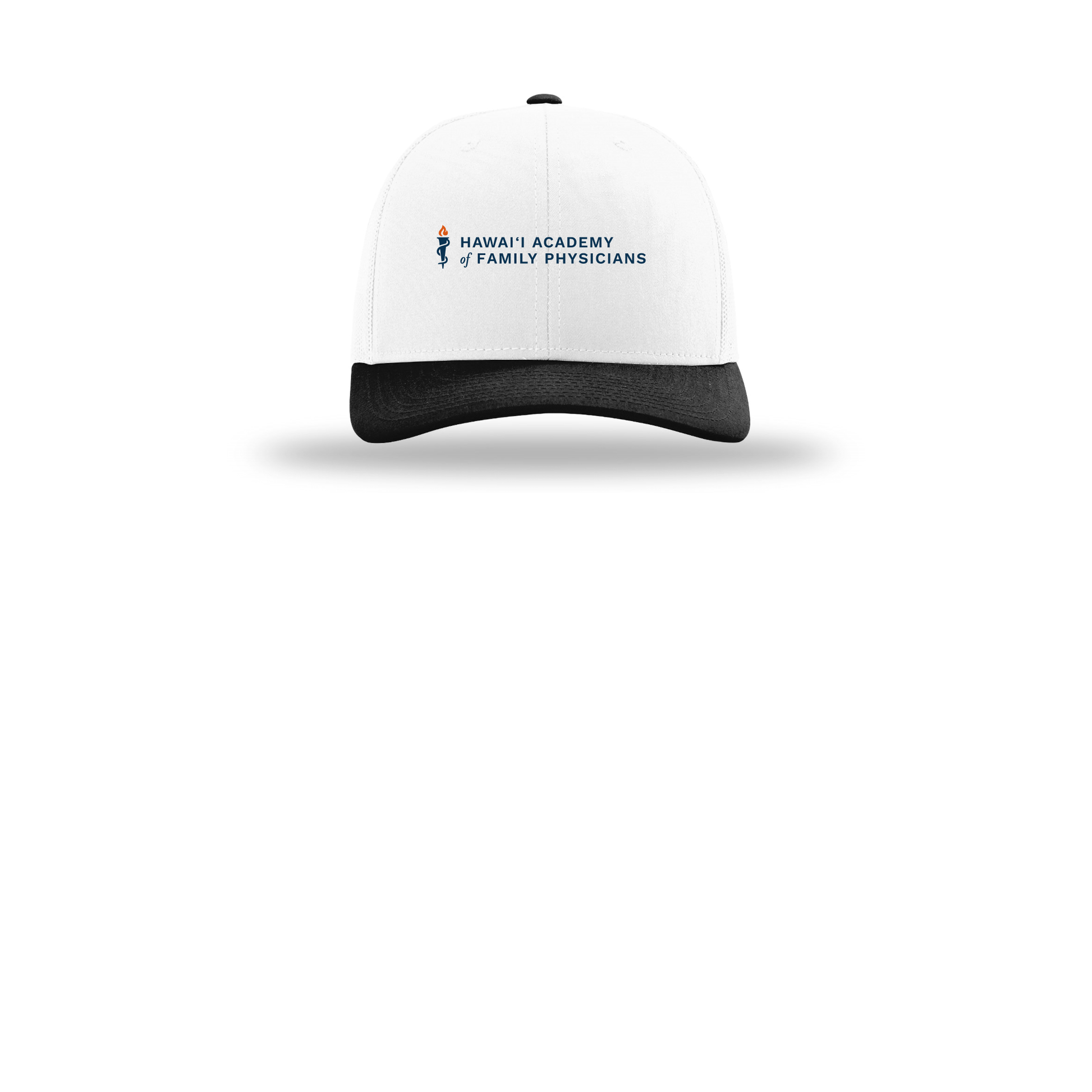 hafp-richardson-trucker-cap-embroidery-capfront-R112-whitewhiteblack-flat-front