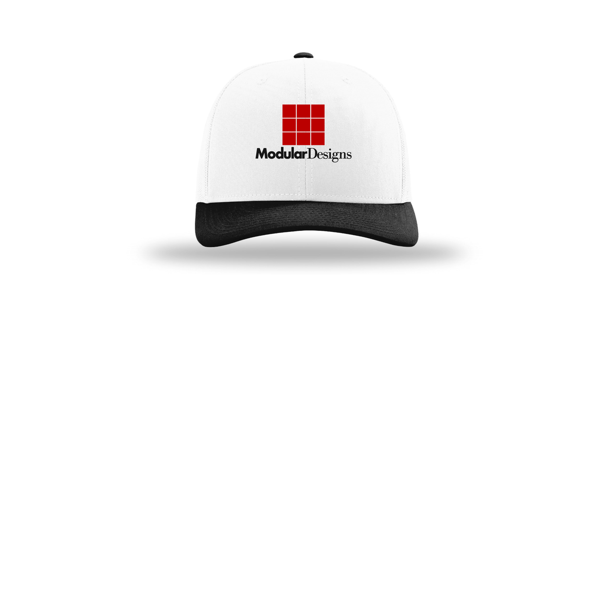 modulardesignsflooring-richardson-trucker-cap-embroidery-capfront-R112-whitewhiteblack-flat-front