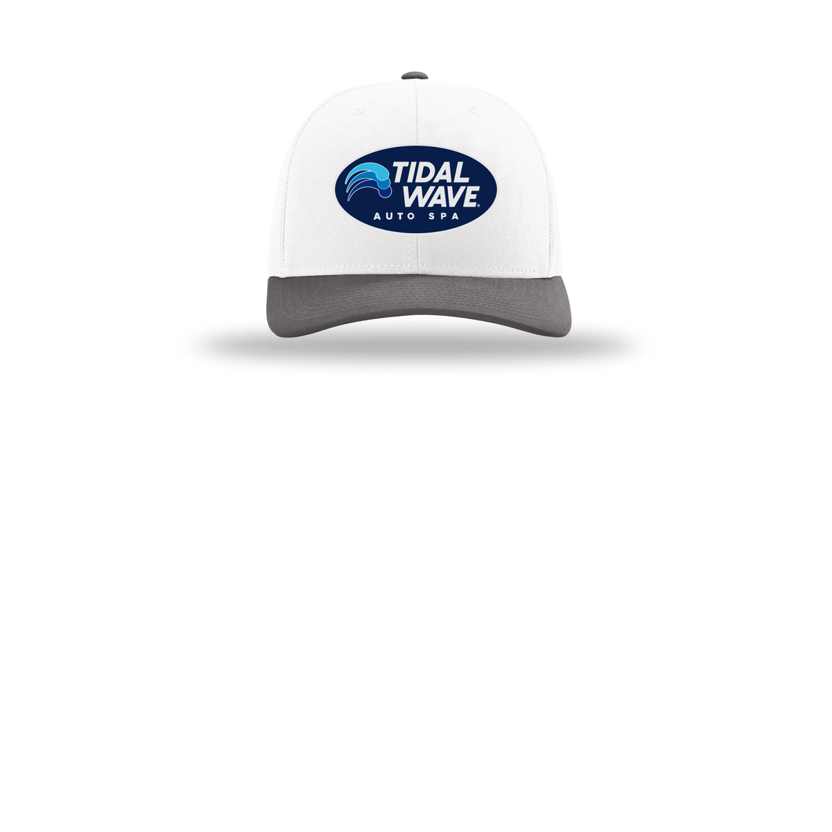 tidalwaveautospa-richardson-trucker-cap-embroidery-capfront-R112-whitewhitecharcoal-flat-front