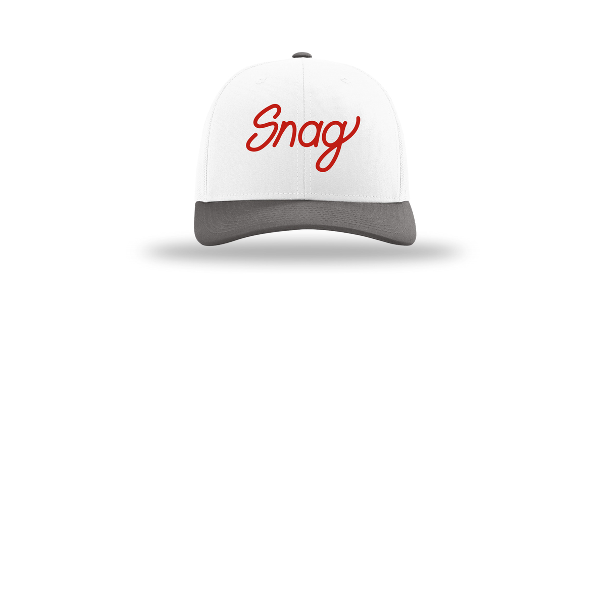 snagdelivery-richardson-trucker-cap-embroidery-capfront-R112-whitewhitecharcoal-flat-front