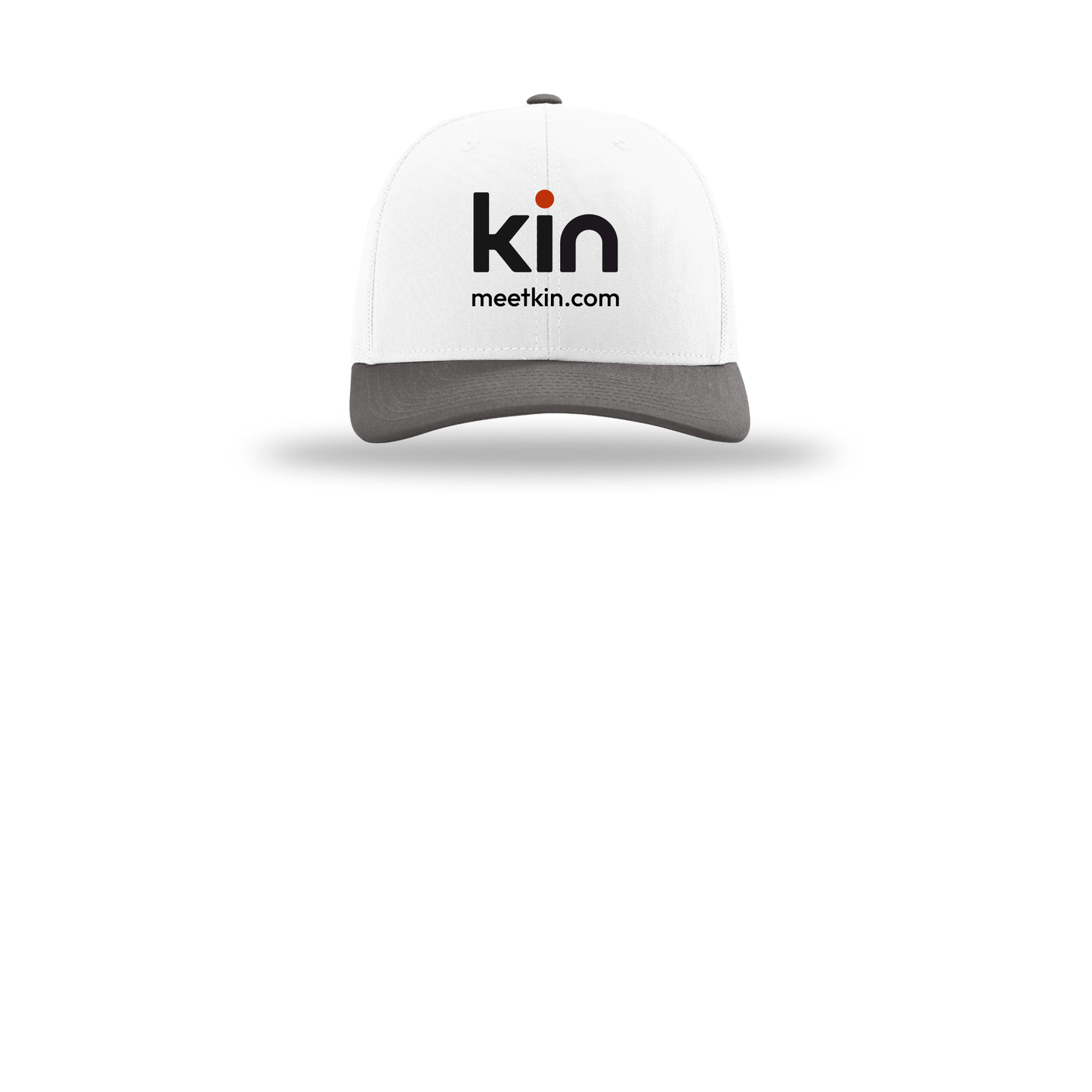kin-richardson-trucker-cap-embroidery-capfront-R112-whitewhitecharcoal-flat-front