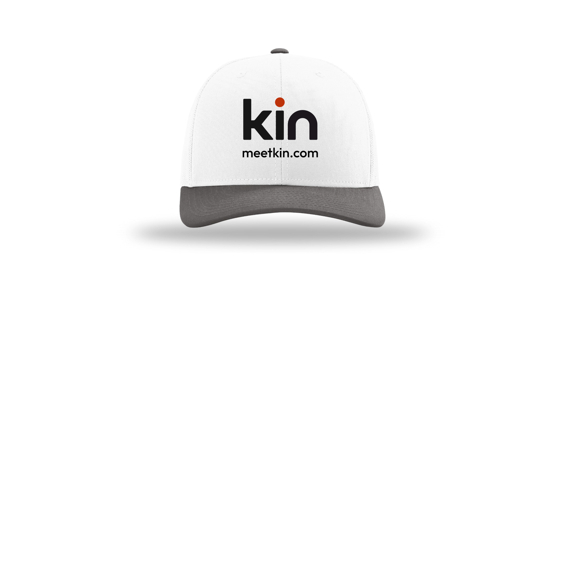 kin-richardson-trucker-cap-embroidery-capfront-R112-whitewhitecharcoal-flat-front
