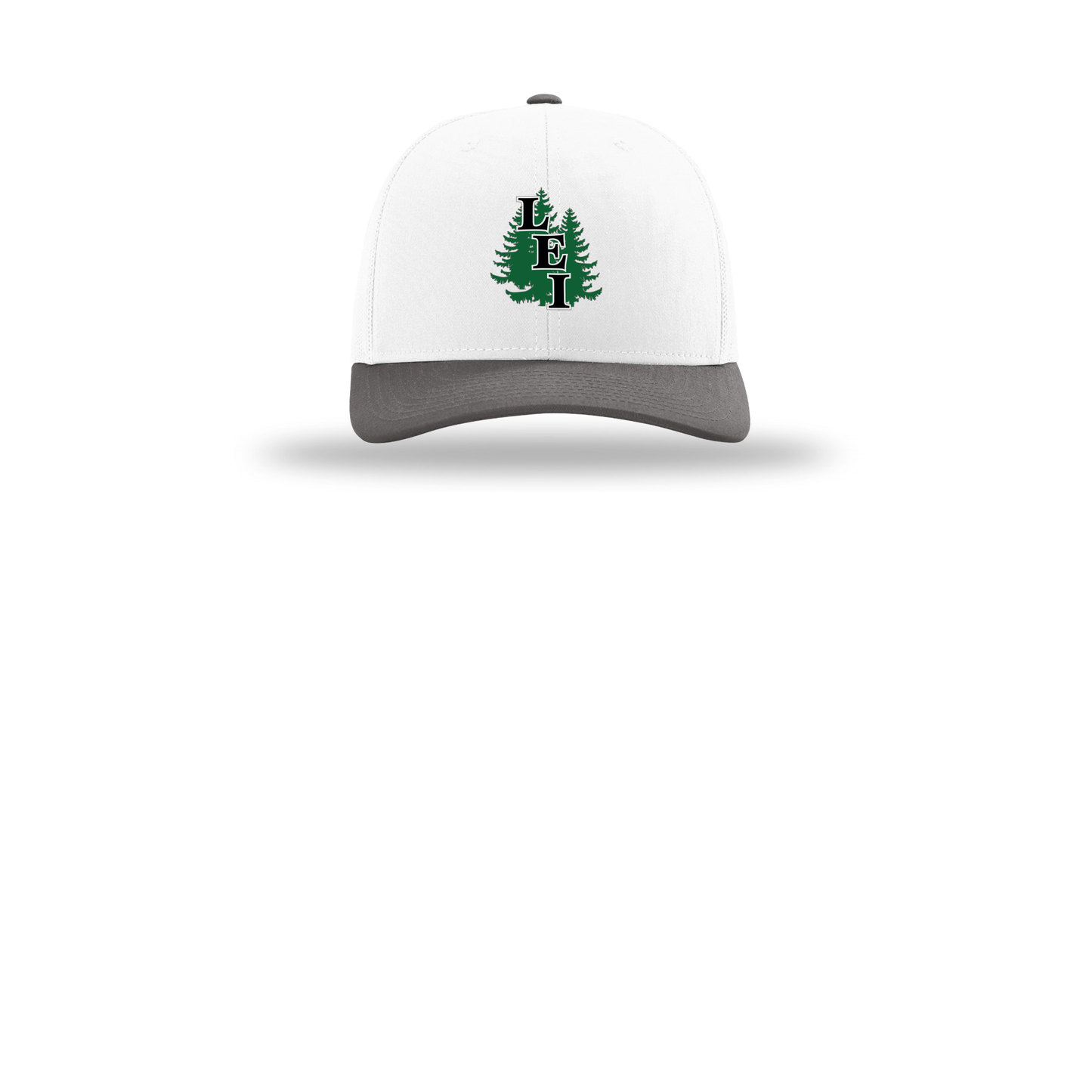 leisite-richardson-trucker-cap-embroidery-capfront-R112-whitewhitecharcoal-flat-front