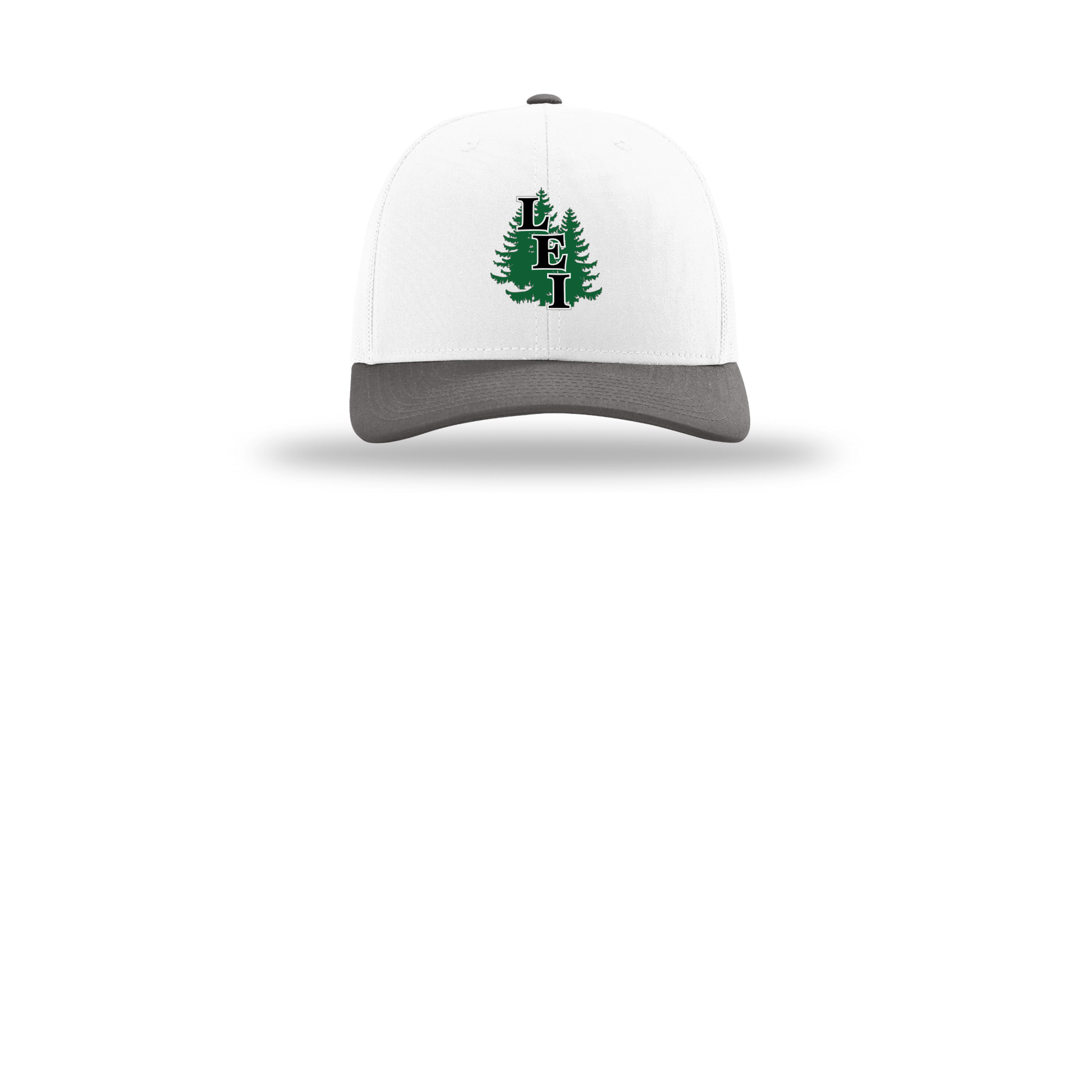 leisite-richardson-trucker-cap-embroidery-capfront-R112-whitewhitecharcoal-flat-front
