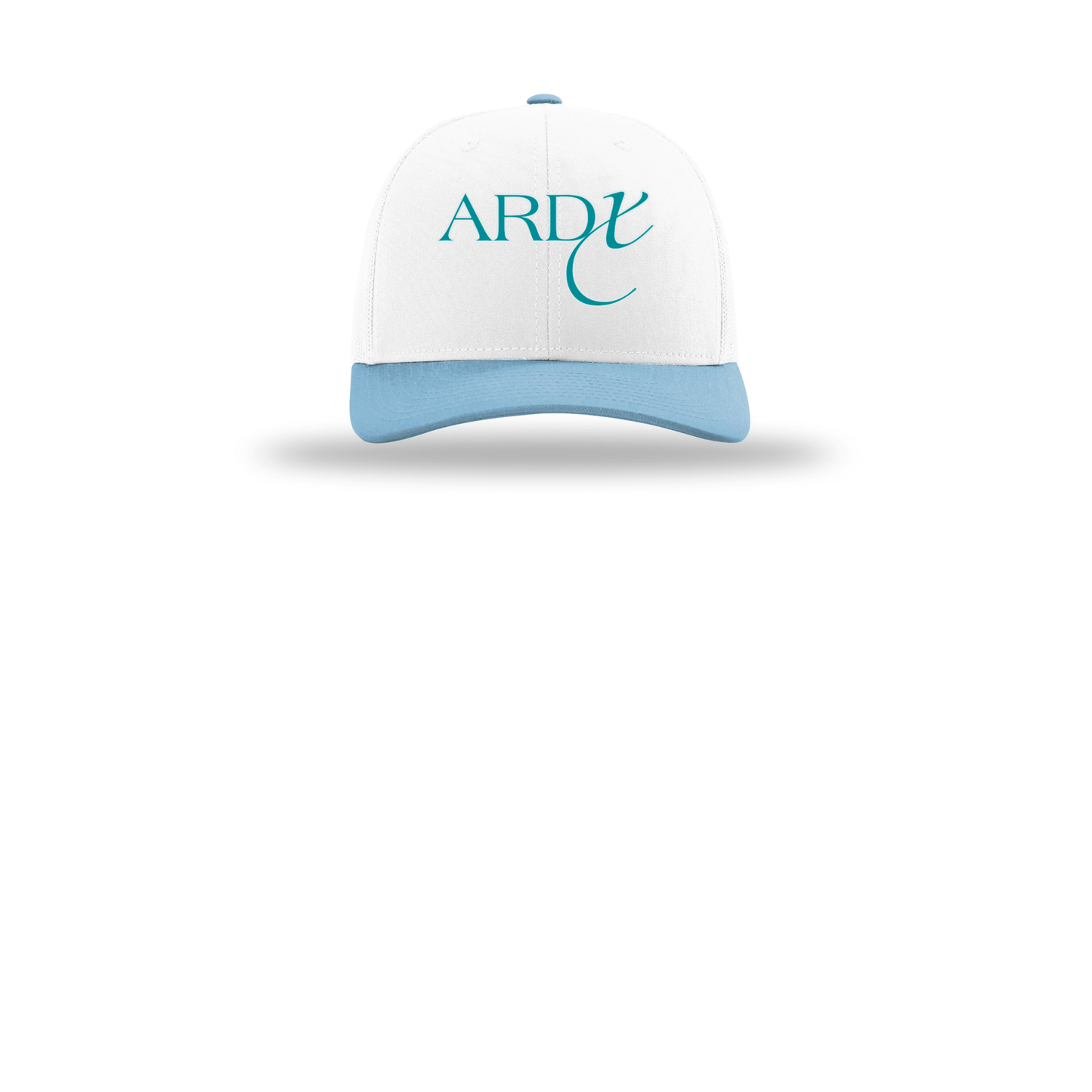 ardx-richardson-trucker-cap-embroidery-capfront-R112-whitewhitecolumbiablue-flat-front