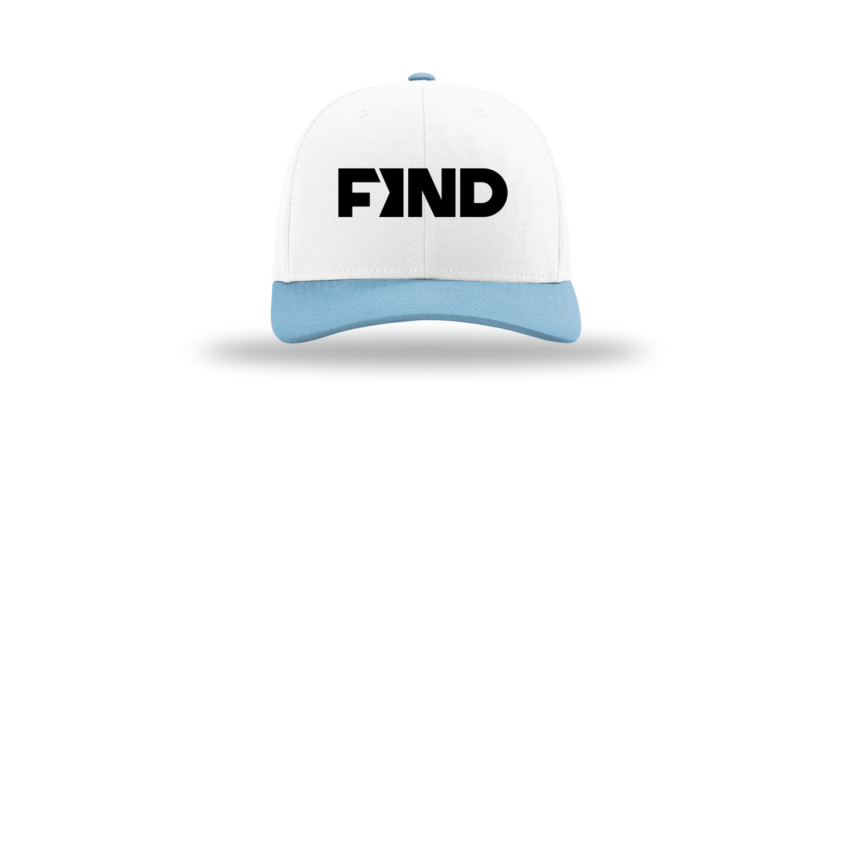 findrealestate-richardson-trucker-cap-embroidery-capfront-R112-whitewhitecolumbiablue-flat-front