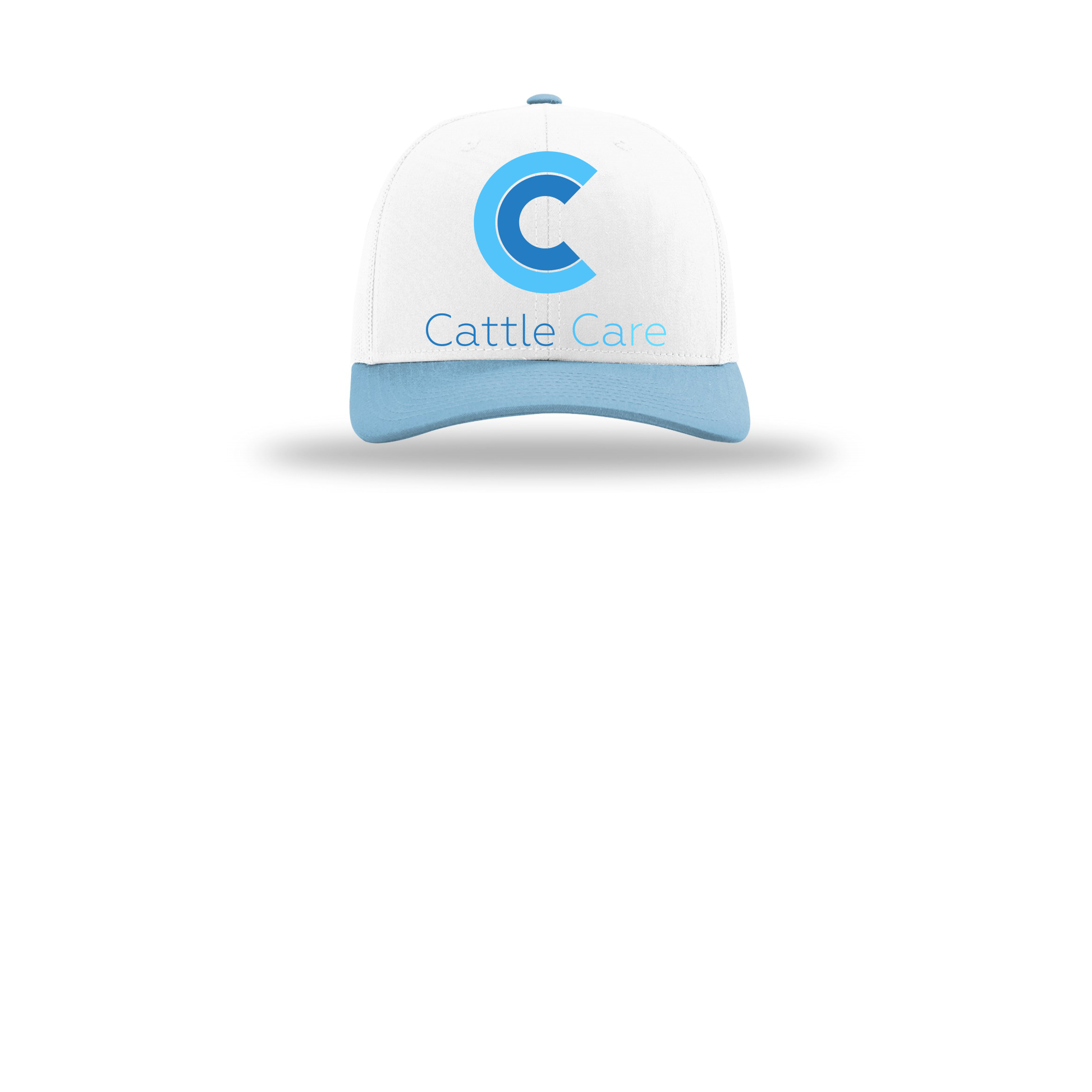 cattle-care-richardson-trucker-cap-embroidery-capfront-R112-whitewhitecolumbiablue-flat-front