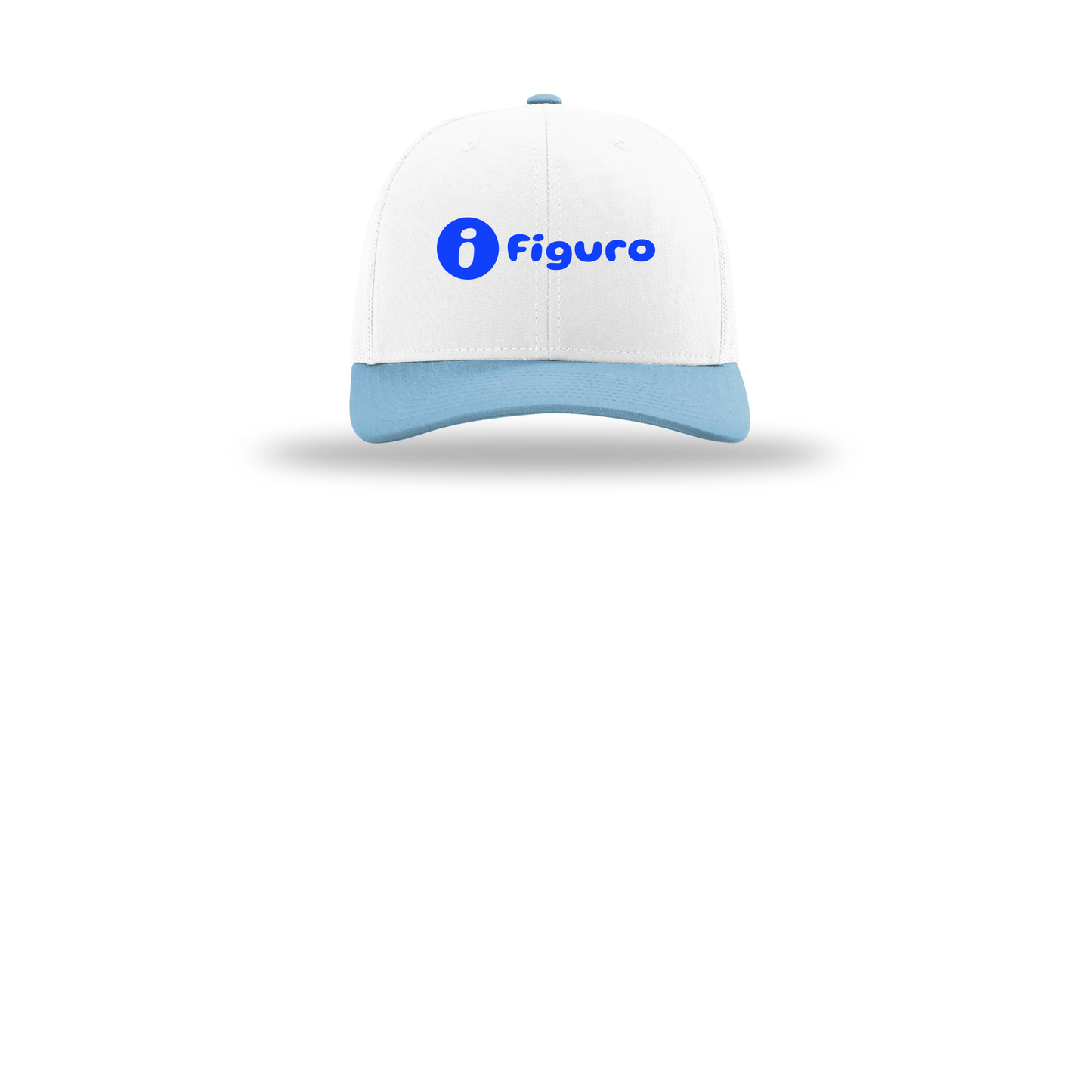 getfiguro-richardson-trucker-cap-embroidery-capfront-R112-whitewhitecolumbiablue-flat-front