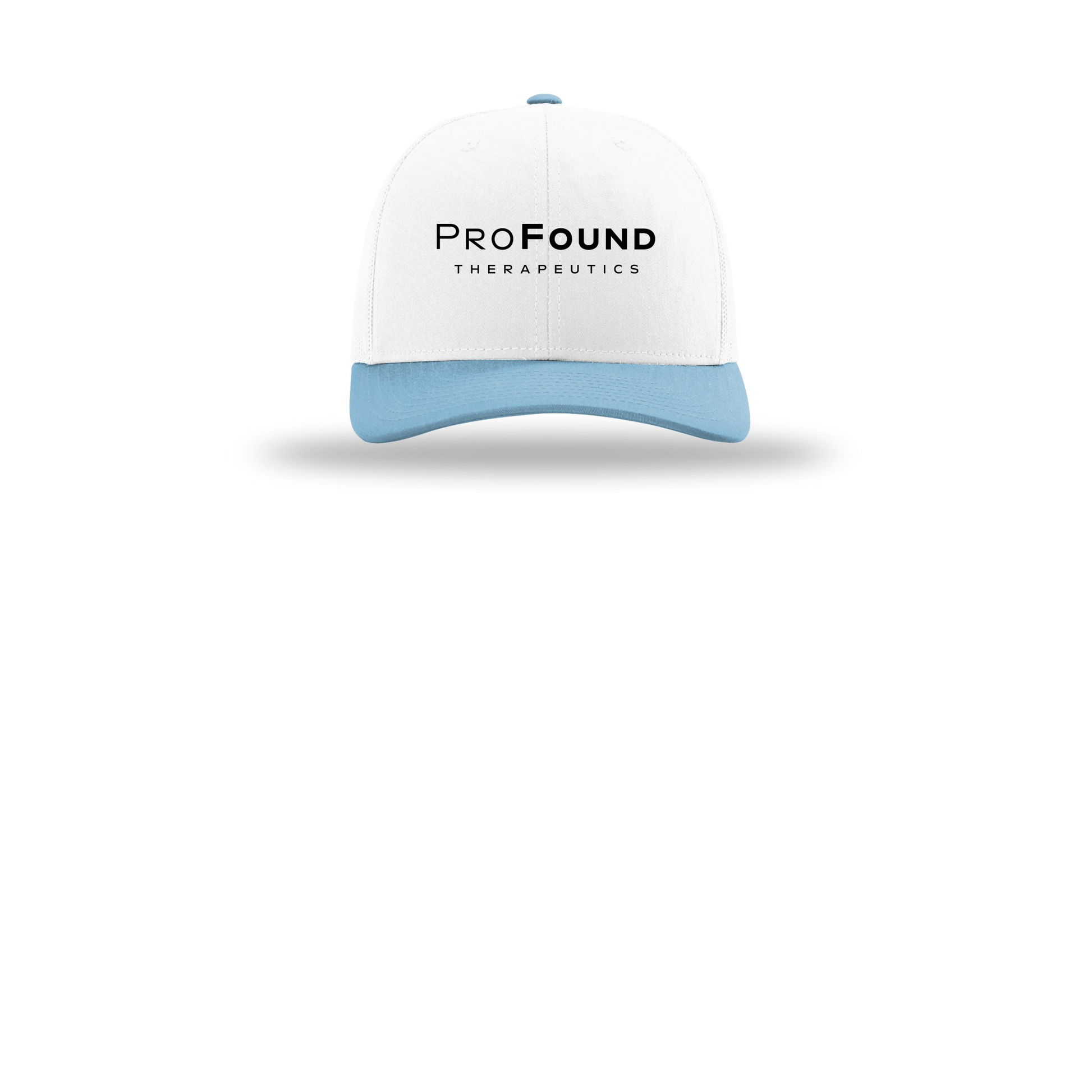 profoundtx-richardson-trucker-cap-embroidery-capfront-R112-whitewhitecolumbiablue-flat-front