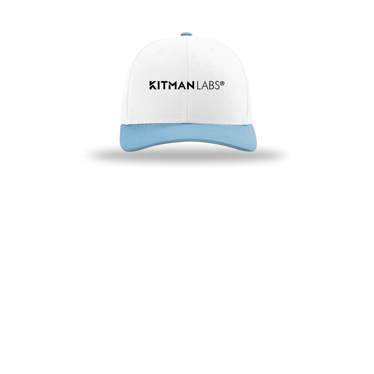kitmanlabs-richardson-trucker-cap-embroidery-capfront-R112-whitewhitecolumbiablue-flat-front