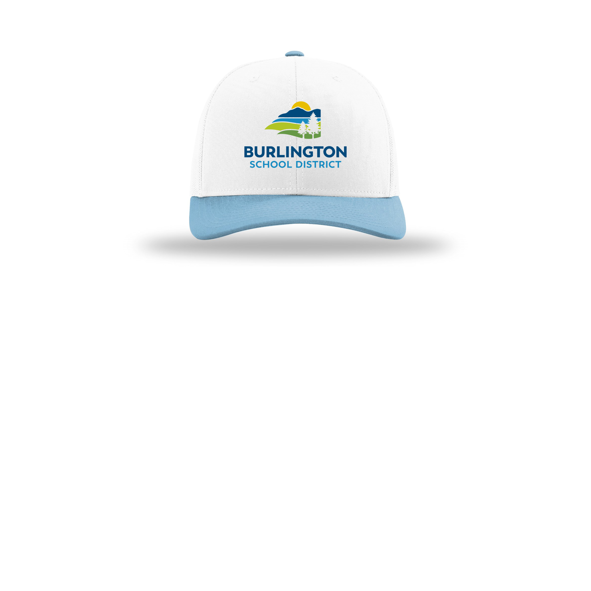 bsdvt-richardson-trucker-cap-embroidery-capfront-R112-whitewhitecolumbiablue-flat-front