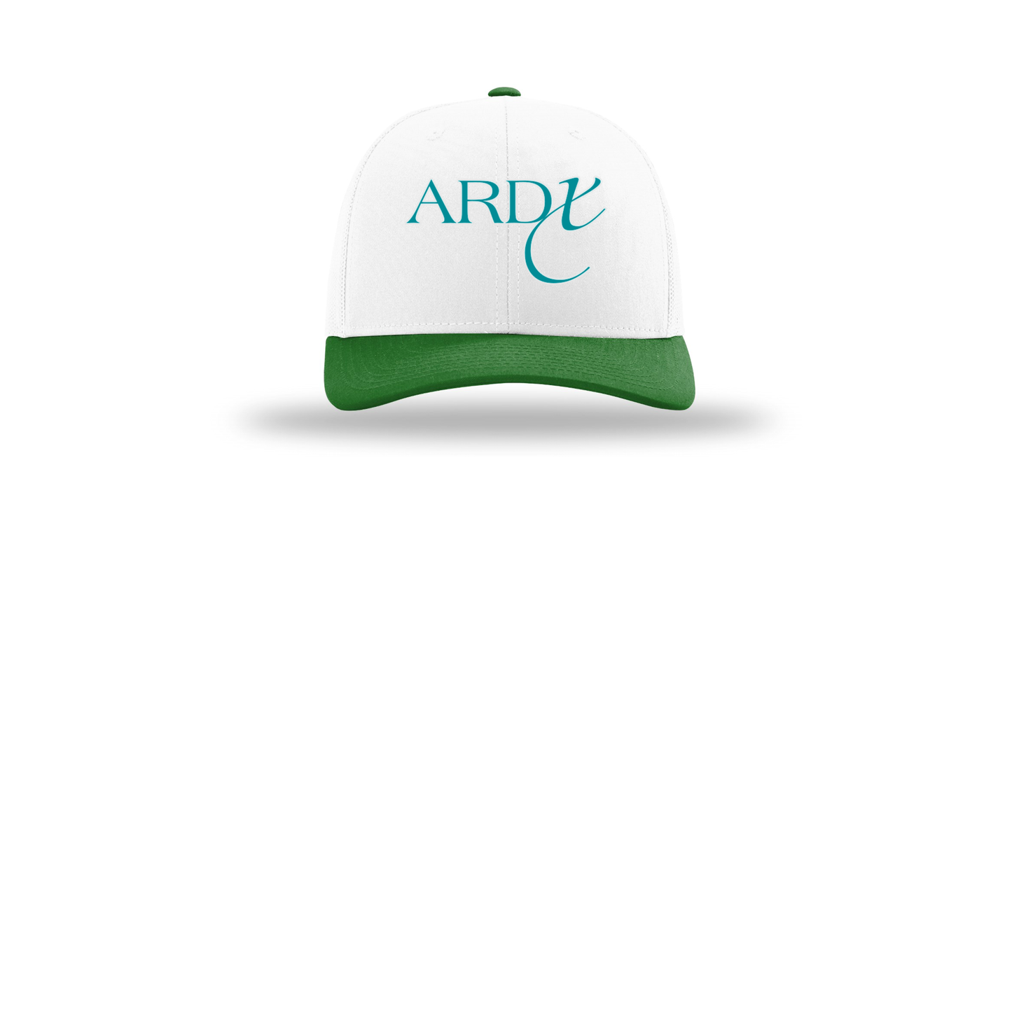 ardx-richardson-trucker-cap-embroidery-capfront-R112-whitewhitekelly-flat-front