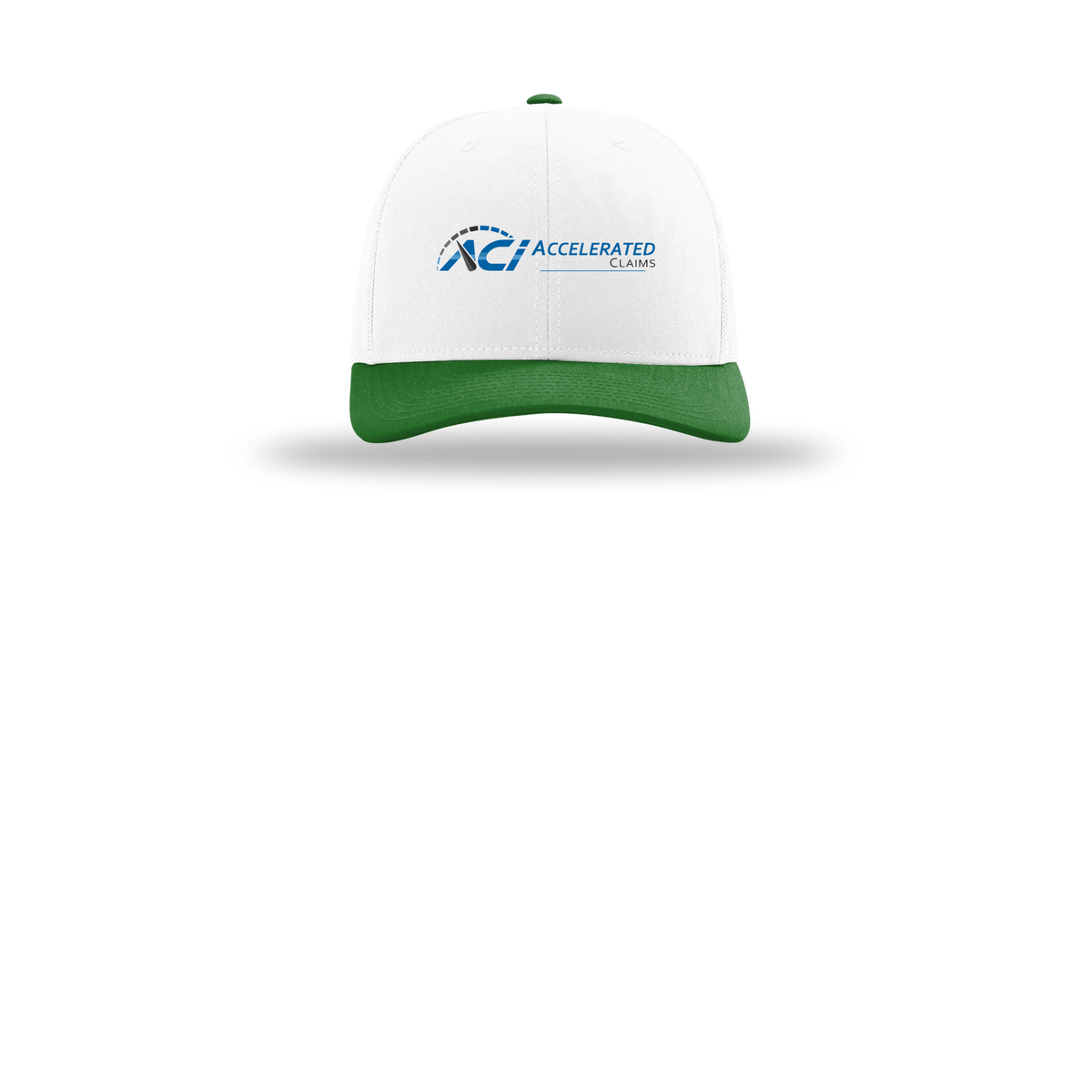 accelclaims-richardson-trucker-cap-embroidery-capfront-R112-whitewhitekelly-flat-front