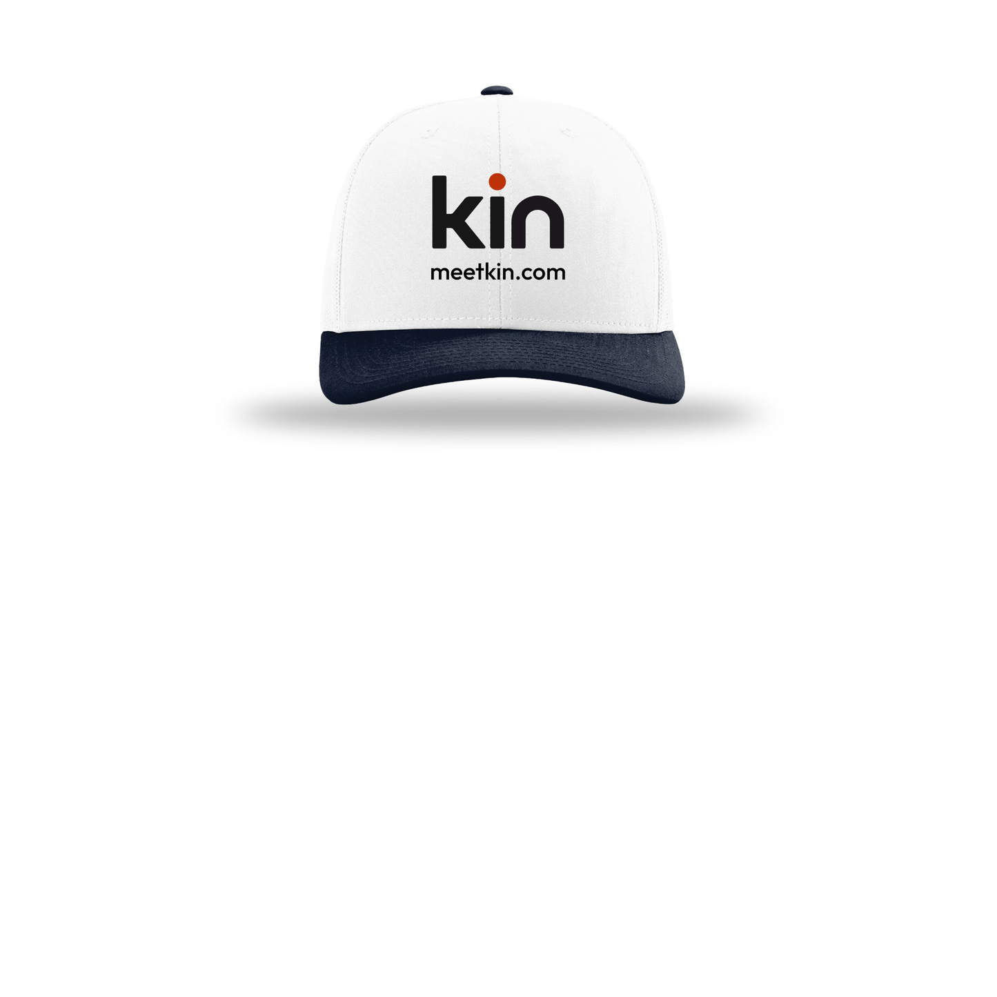 kin-richardson-trucker-cap-embroidery-capfront-R112-whitewhitenavy-flat-front