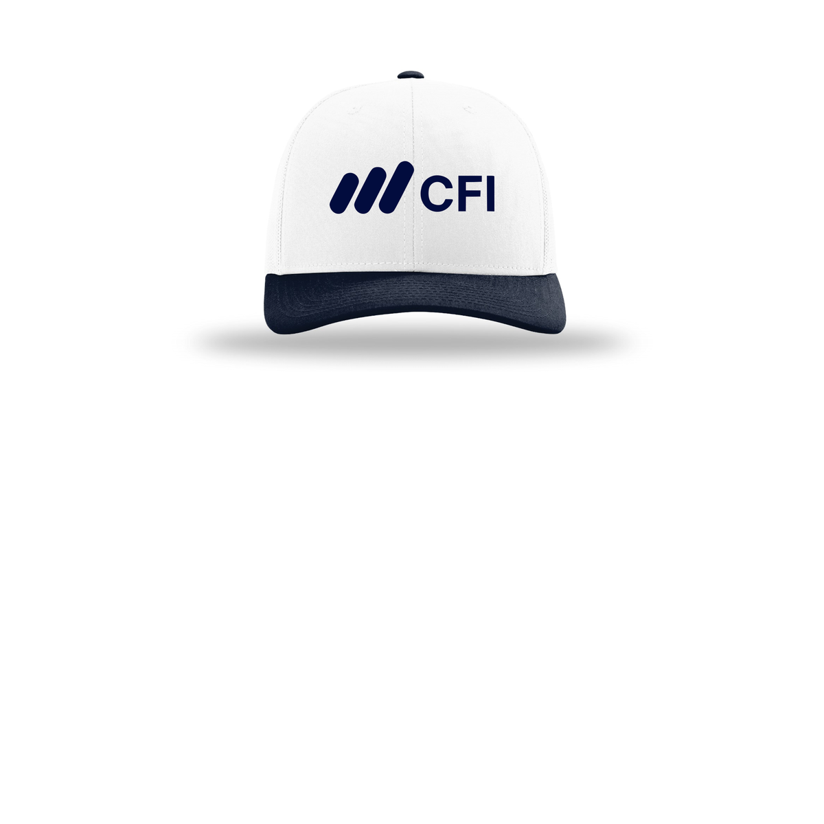 corporatefinanceinstitute-richardson-trucker-cap-embroidery-capfront-R112-whitewhitenavy-flat-front