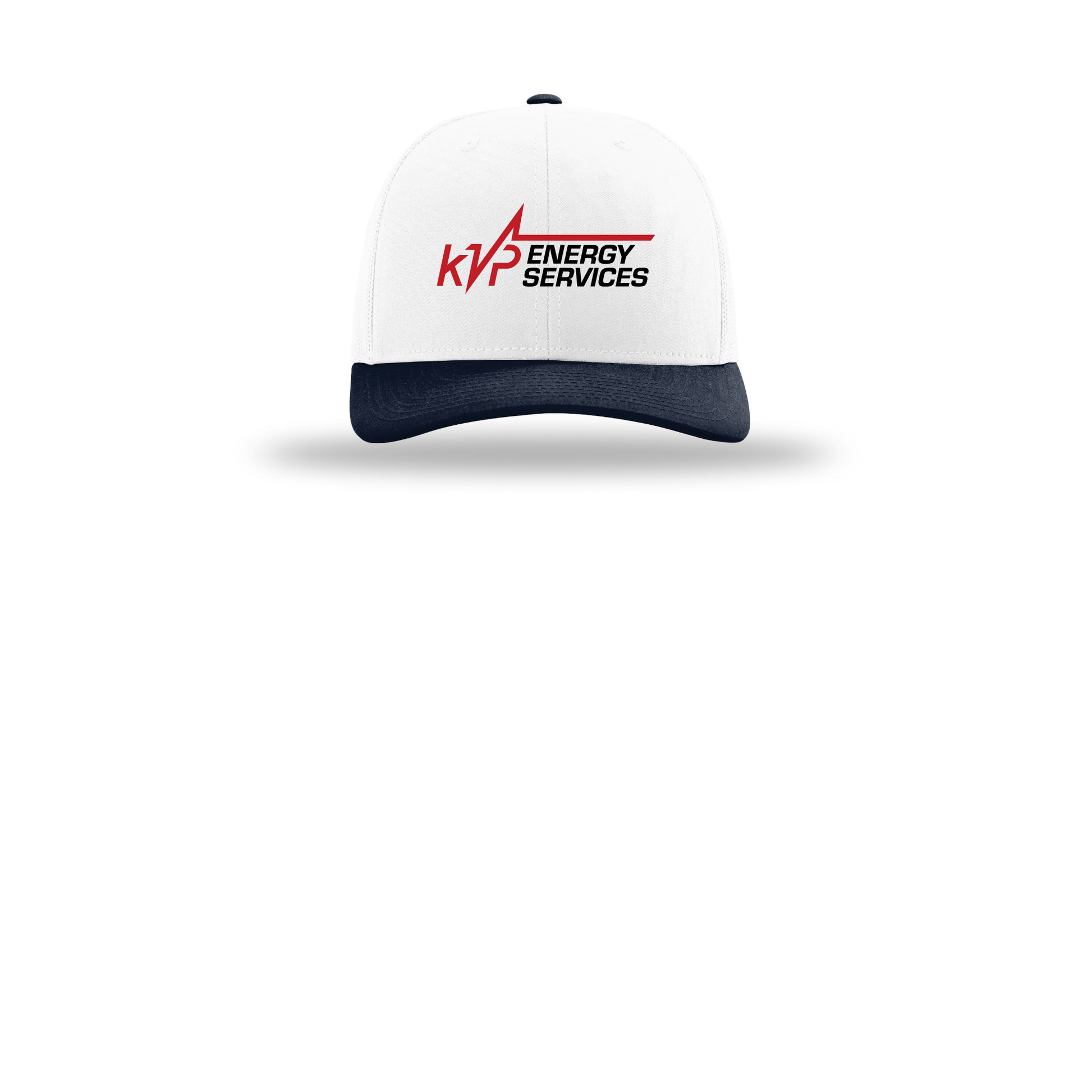 kvpenergy-richardson-trucker-cap-embroidery-capfront-R112-whitewhitenavy-flat-front