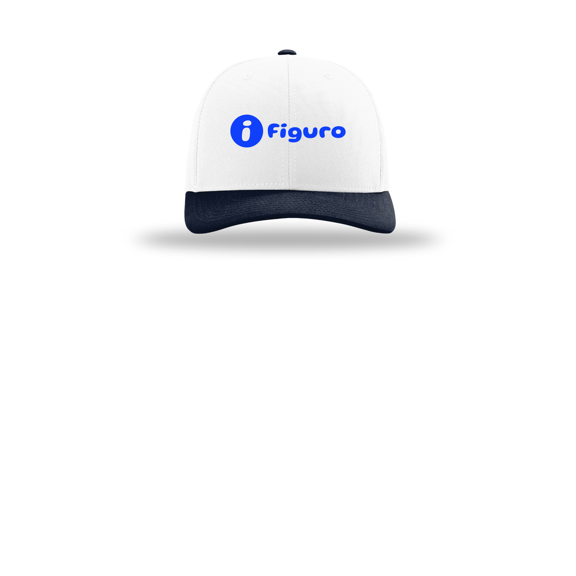 getfiguro-richardson-trucker-cap-embroidery-capfront-R112-whitewhitenavy-flat-front