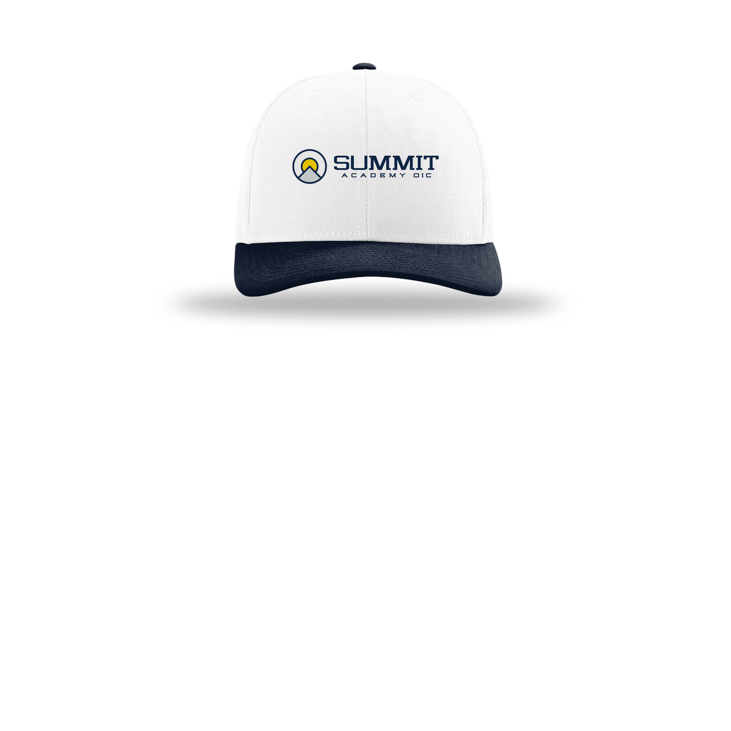saoic-richardson-trucker-cap-embroidery-capfront-R112-whitewhitenavy-flat-front