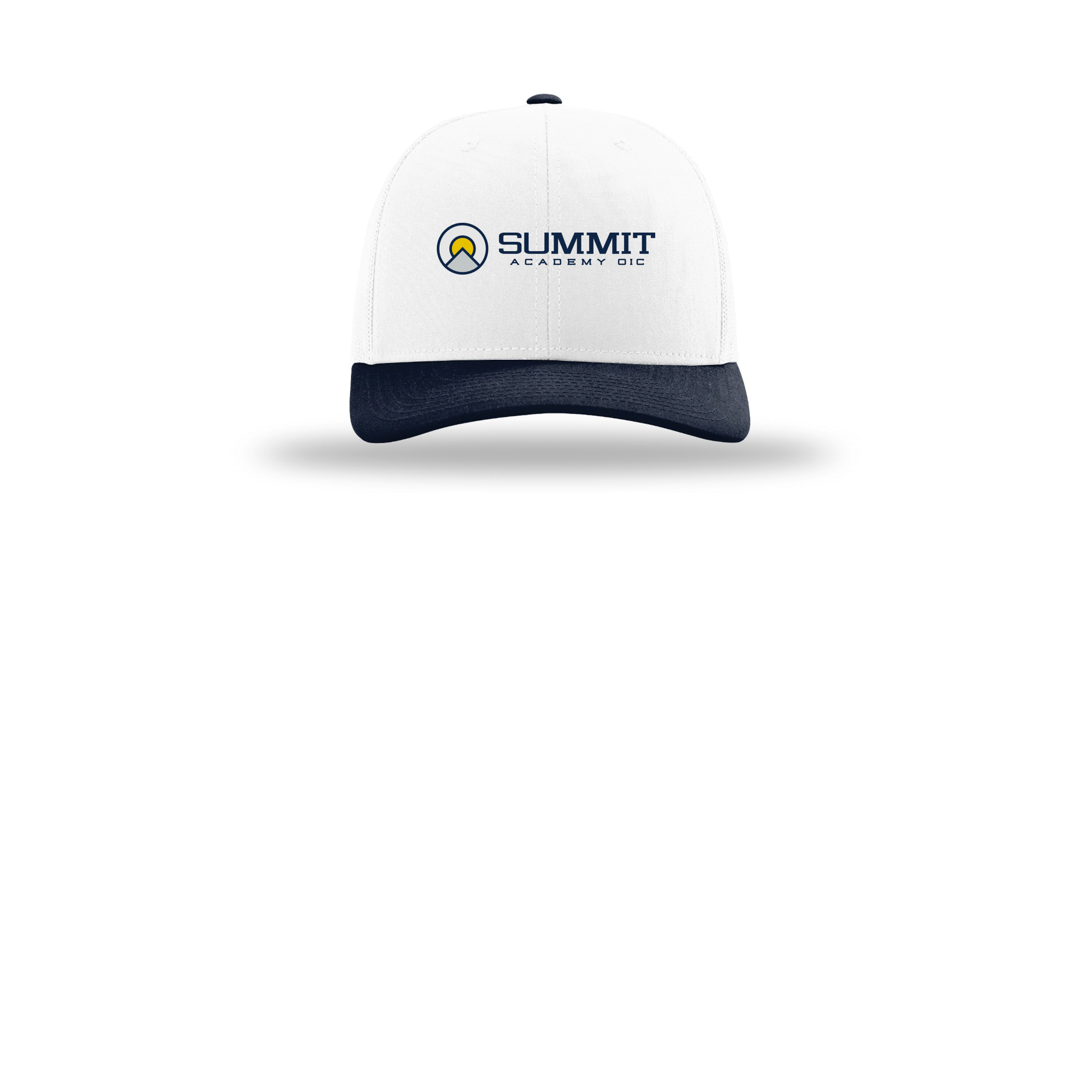 saoic-richardson-trucker-cap-embroidery-capfront-R112-whitewhitenavy-flat-front