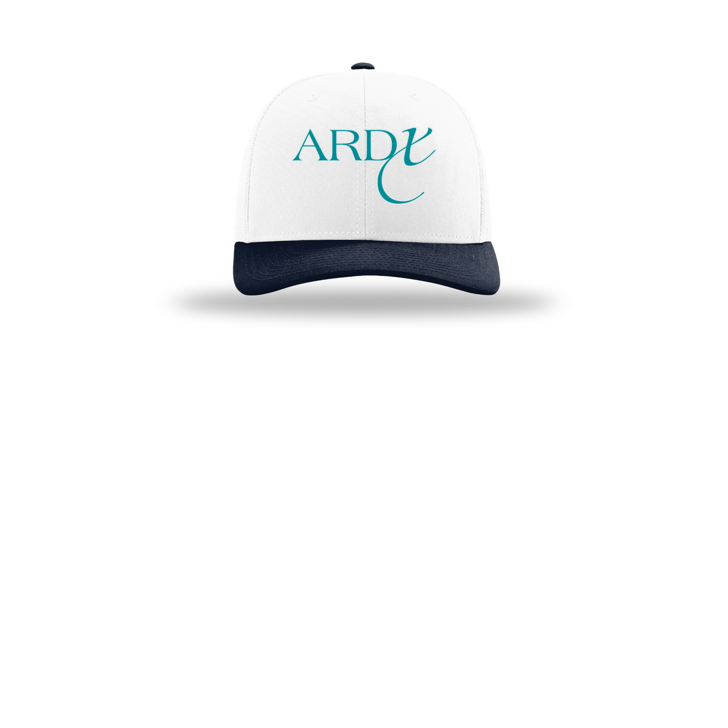 ardx-richardson-trucker-cap-embroidery-capfront-R112-whitewhitenavy-flat-front